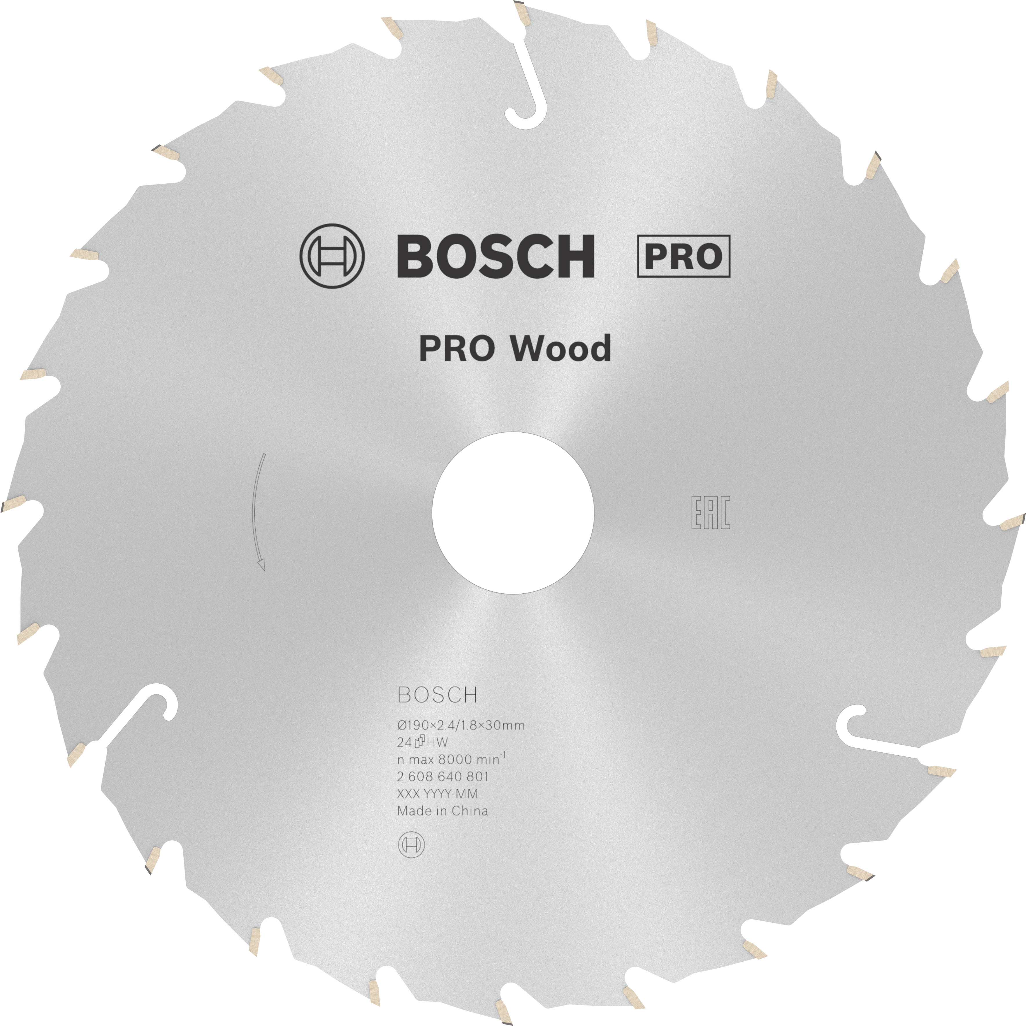 Bosch Accessoires Cirkelzaagblad Standard for Wood Speed 190 x 30 x 2,6 mm, 24 1st - 2608640801