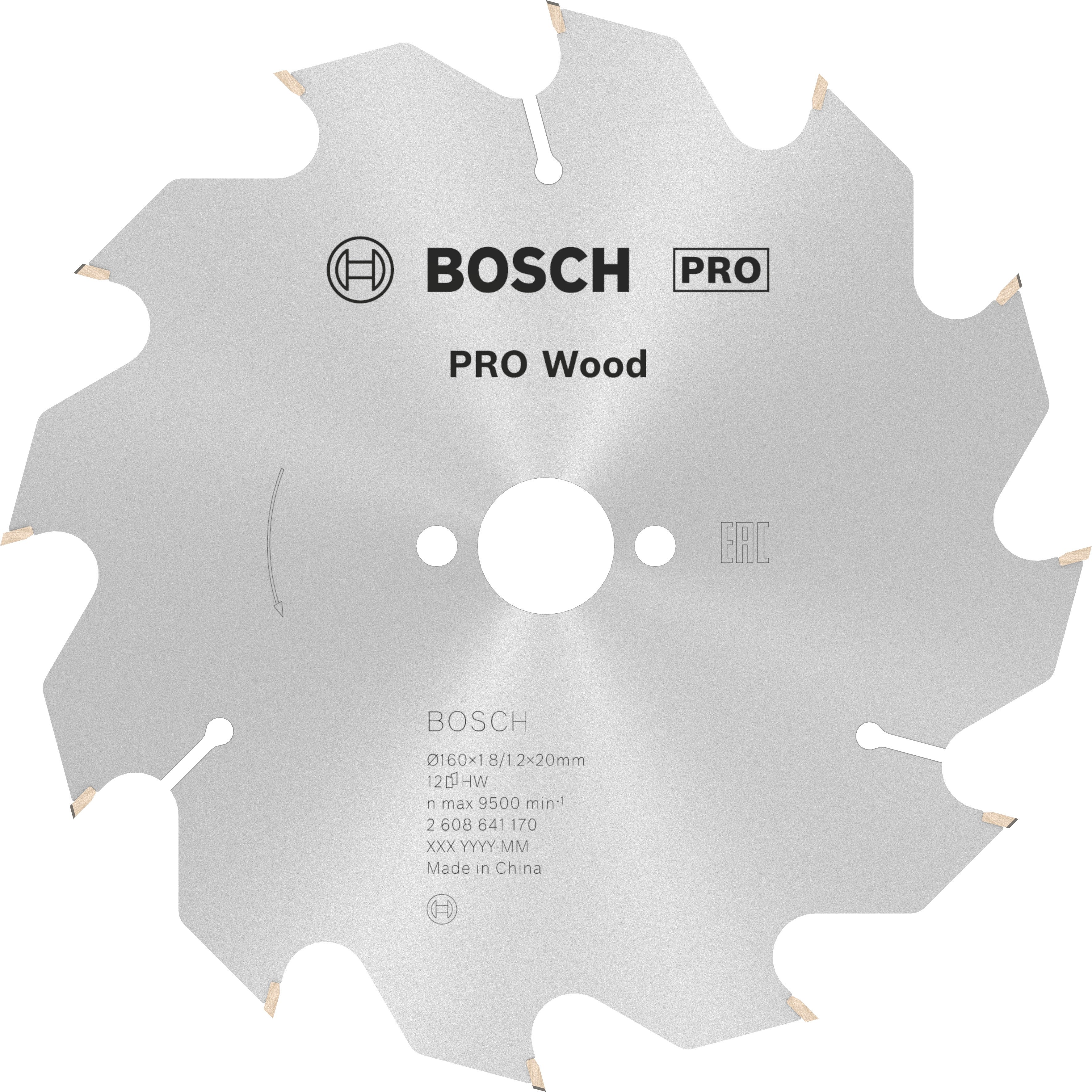 Bosch Accessoires Cirkelzaagblad Optiline Wood 160 x 20/16 x 1,8 mm, 12 1st - 2608641170