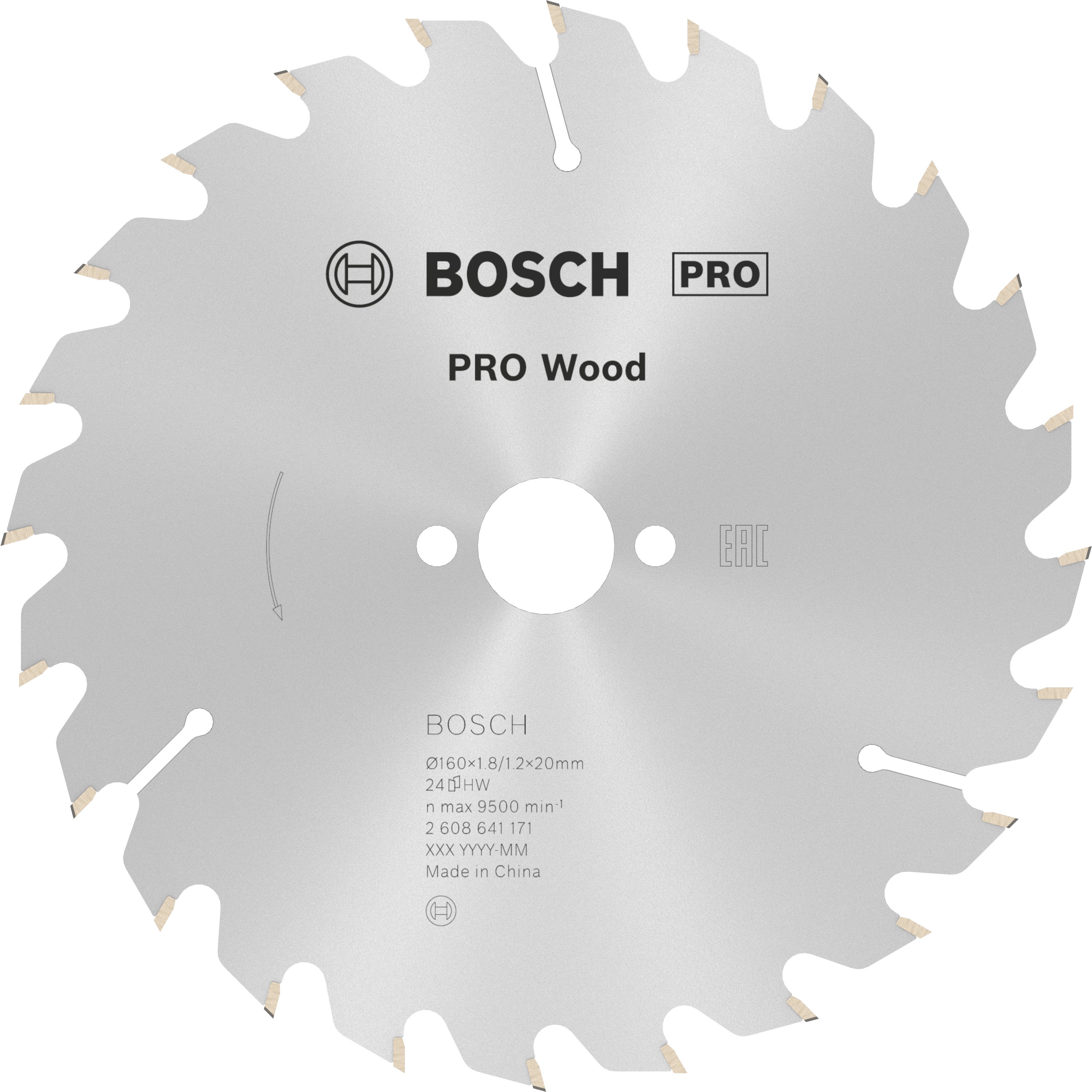 Bosch Accessoires Cirkelzaagblad Optiline Wood 160 x 20/16 x 1,8 mm, 24 1st - 2608641171