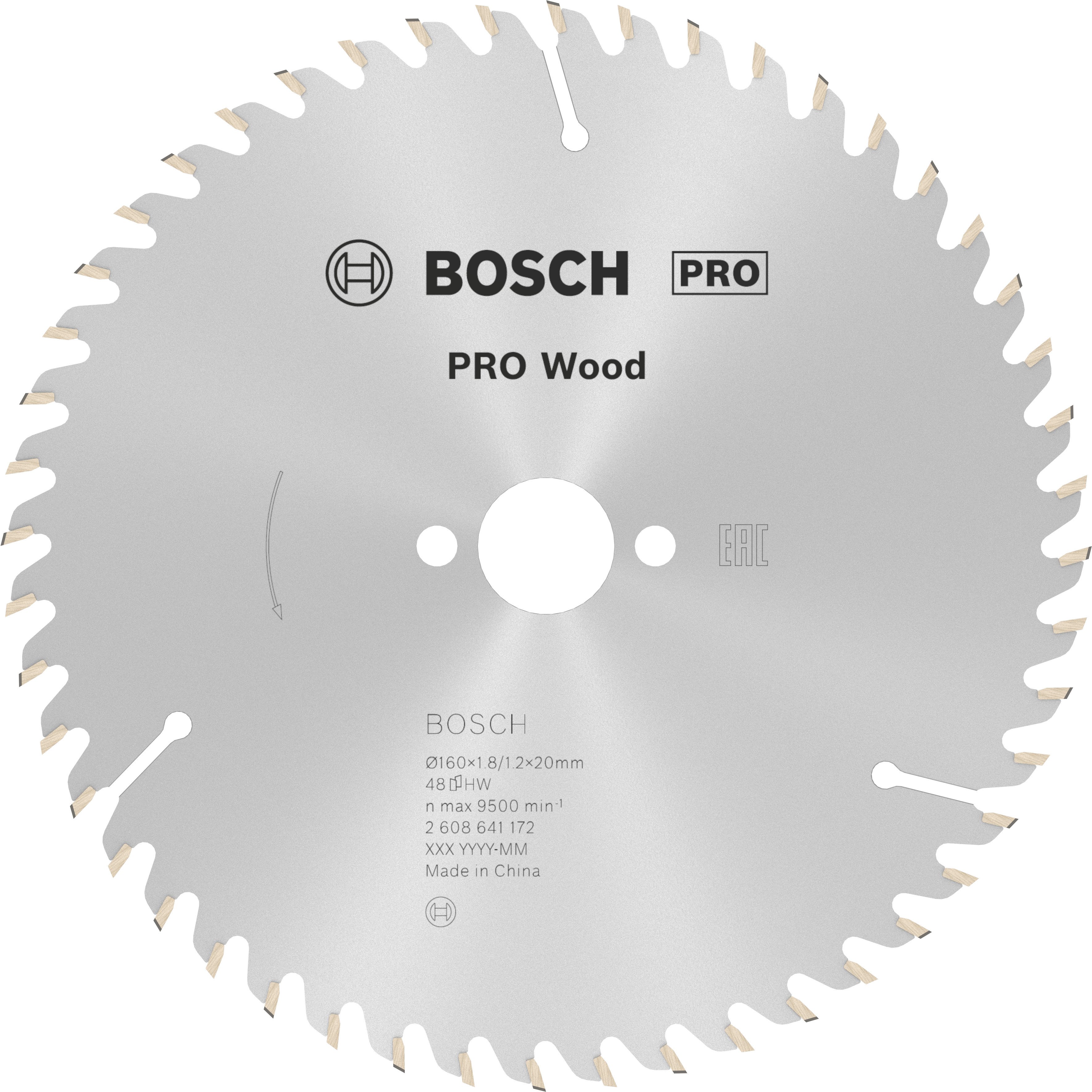Bosch Accessoires Cirkelzaagblad Optiline Wood 160 x 20/16 x 1,8 mm, 48 1st - 2608641172