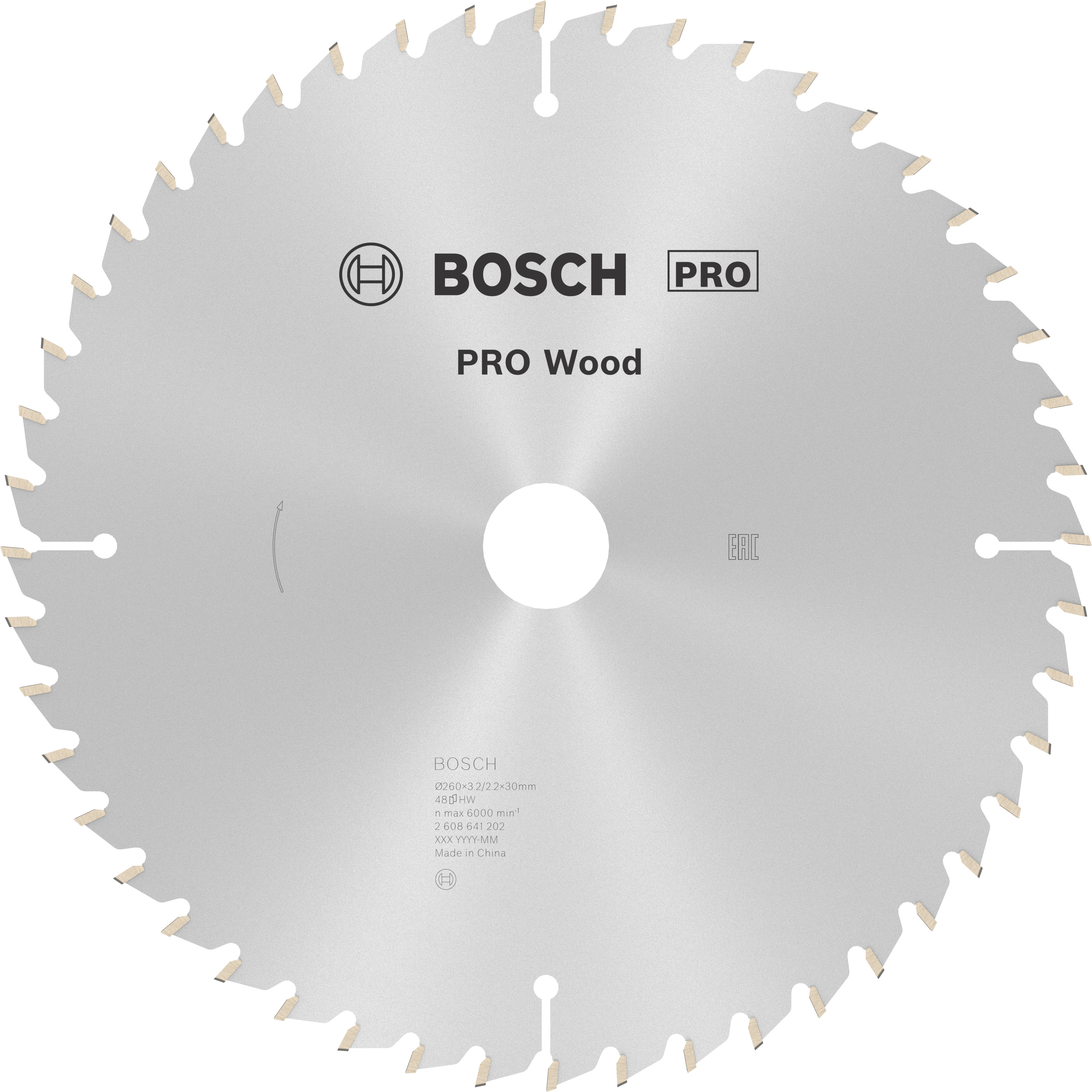 Bosch Accessoires Cirkelzaagblad Optiline Wood 260 x 30 x 3,2 mm, 48 1st - 2608641202