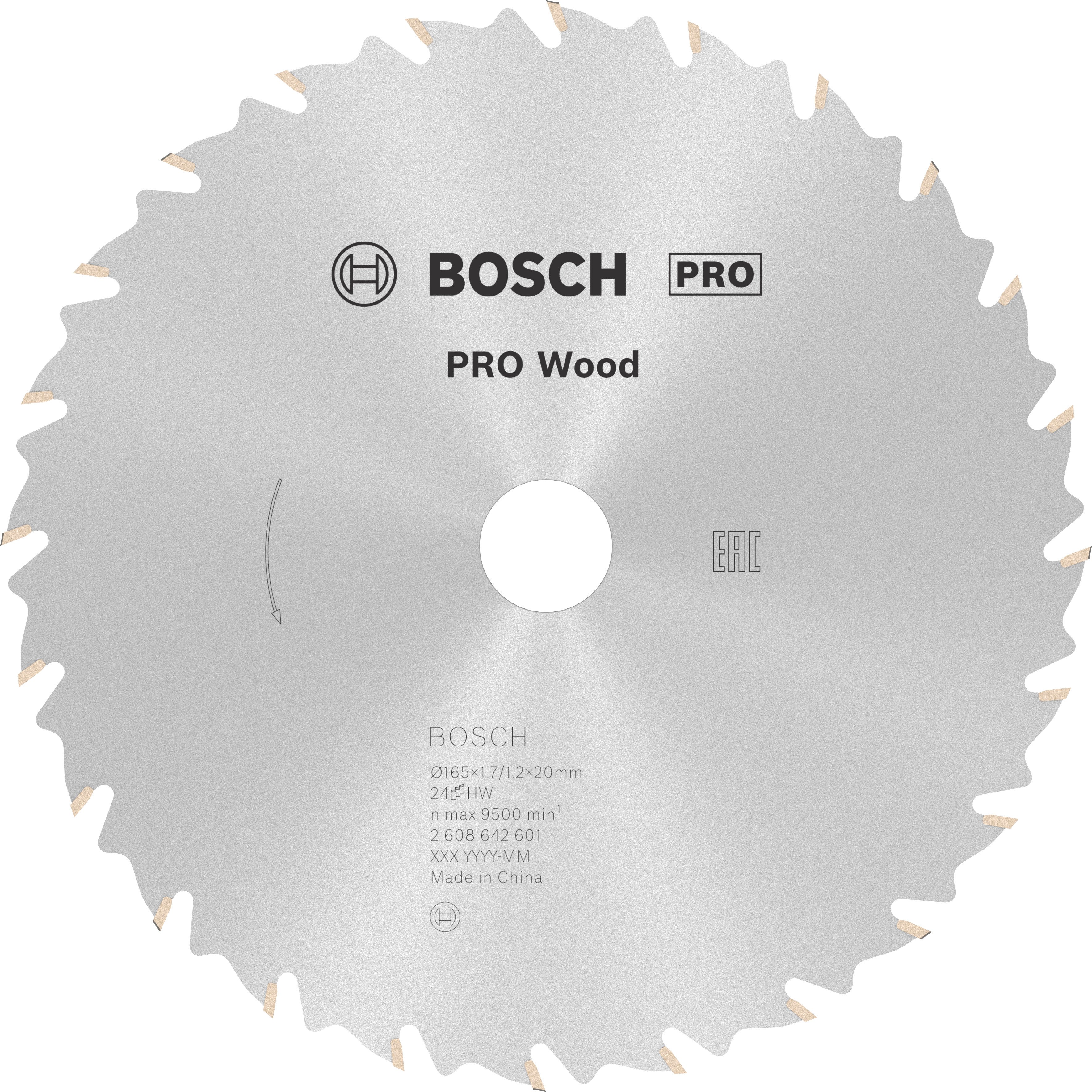 Bosch Accessoires Cirkelzaagblad Standard for Wood Speed 165 x 20/16 x 1,7 mm, 24 1st - 2608642601