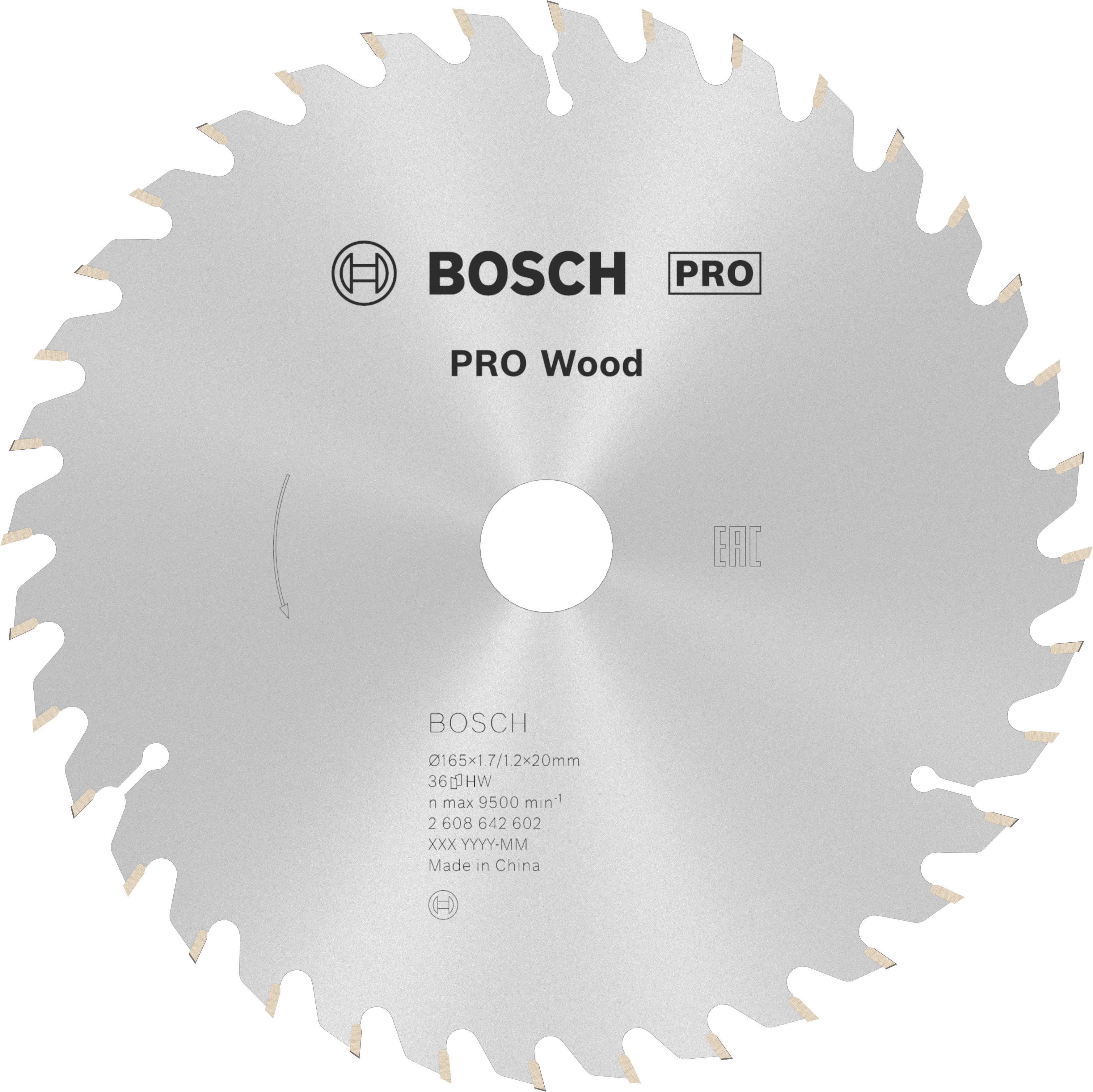 Bosch Accessoires Cirkelzaagblad 165x20/16x1,7 mm, 36T- 2608642602