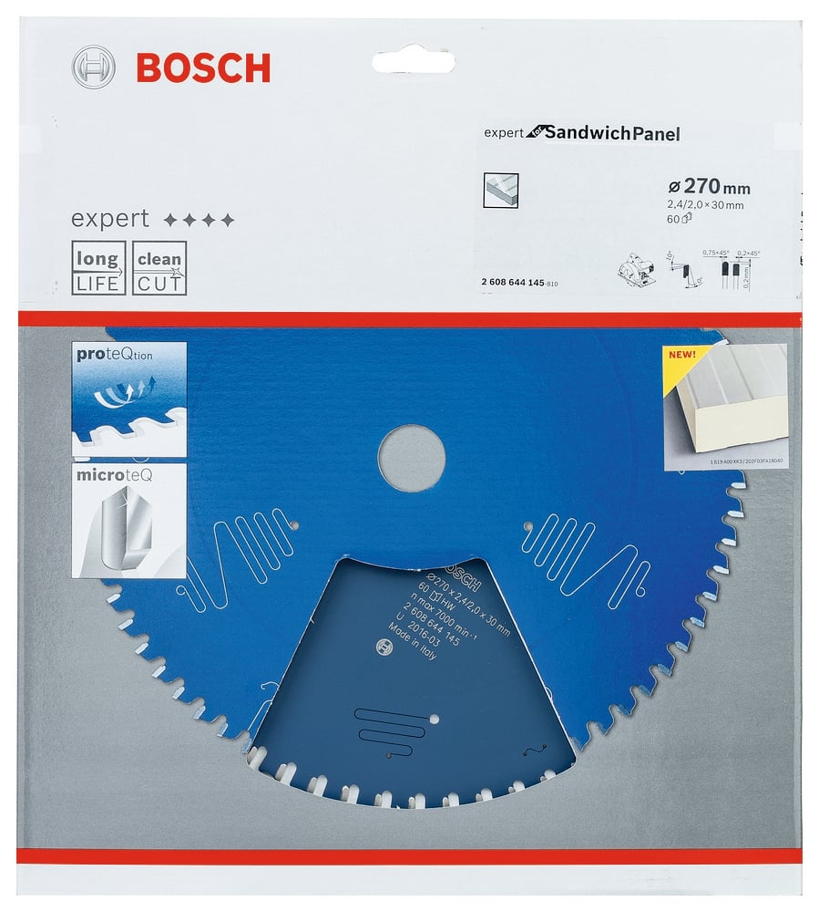 Bosch Accessoires Cirkelzaagblad Expert for Sandwich Panel 270 x 30 x 2,4 mm, 60 - 1 stuk(s) - 2608644145 - 2608644145