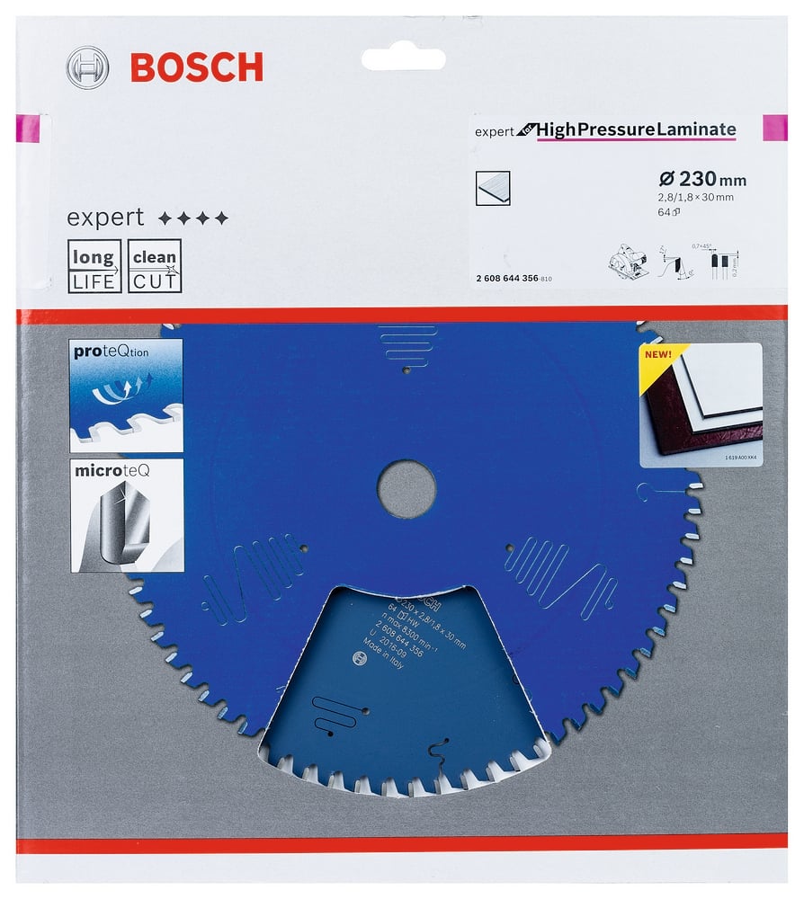 Bosch Accessoires Expert for High Pressure Laminate cirkelzaagblad EX TR H 230x30-64 - 1 stuk(s) - 2608644356 - 2608644356