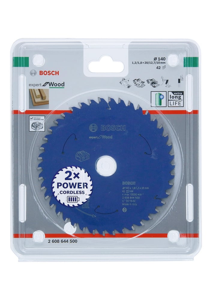Bosch Accessoires Expert for Wood cirkelzaagblad voor accuzagen 140x1,8/1,3x20 T42 - 1 stuk(s) - 2608644500 - 2608644500