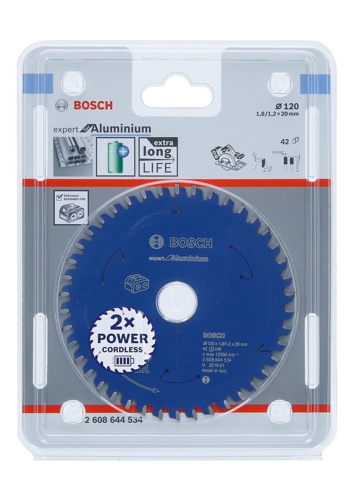 Bosch Accessoires Expert for Aluminium cirkelzaagblad voor accuzagen 120x1,8/1,2x20 T42 - 1 stuk(s) - 2608644534 - 2608644534