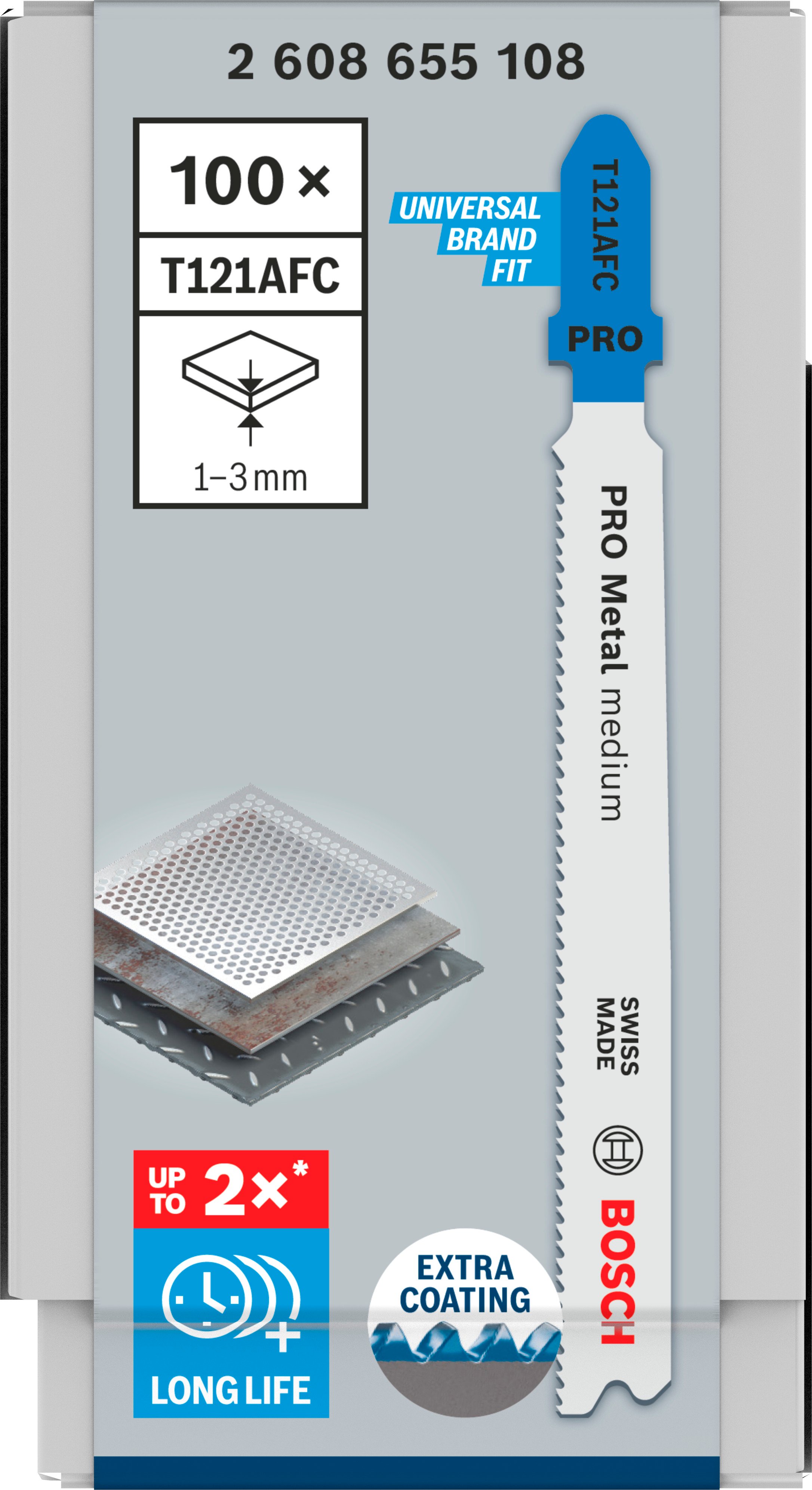Bosch Accessoires PRO Metal medium T121AFC decoupeerzaagblad | 92 mm | 100-delig - 2608655108