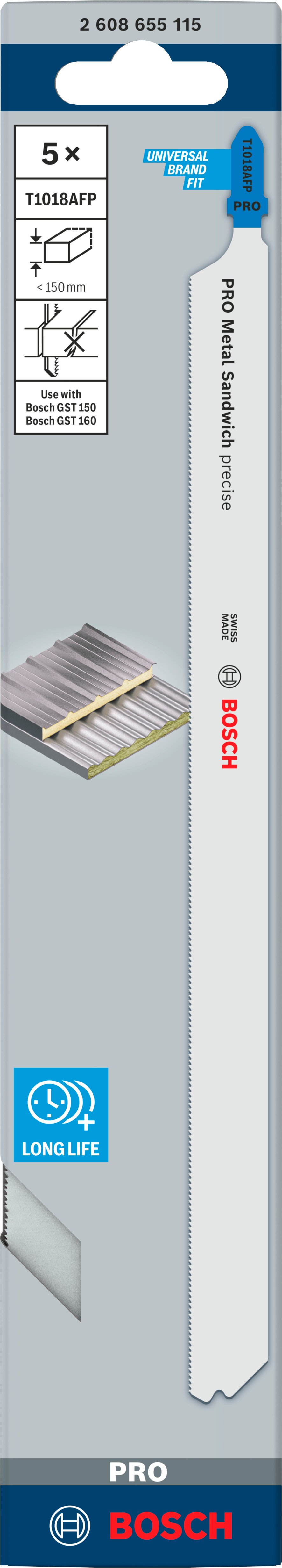 Bosch Accessoires PRO Metal Sandwich T1018AFP decoupeerzaagbladen | 250 mm | 5 stuks - 2608655115