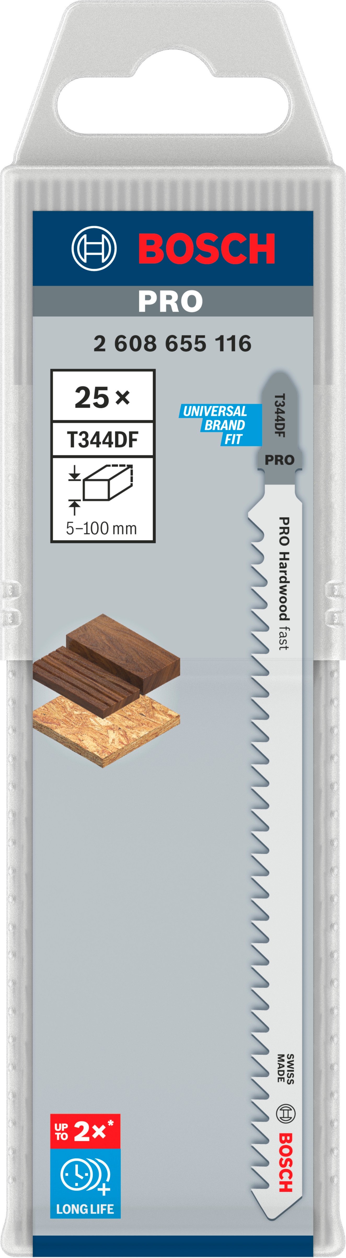 Bosch Accessoires PRO Hardwood fast T344DF decoupeerzaagblad | 152 mm | 25-delig - 2608655116