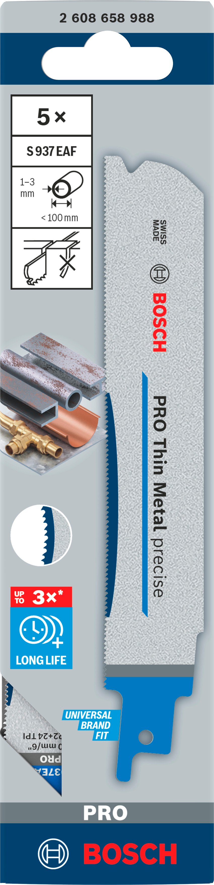 Bosch Accessoires PRO Thin Metal precise S937EAF zaagblad | 1 |1 x 25 x 150 mm | 5-delig - 2608658988