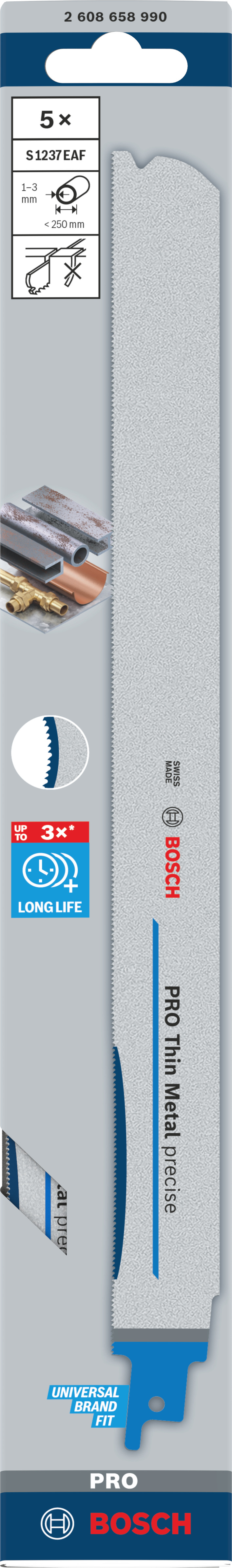 Bosch Accessoires PRO Thin Metal precise S1237EAF zaagblad | 1 |1 x 25 x 300 mm | 5-delig - 2608658990