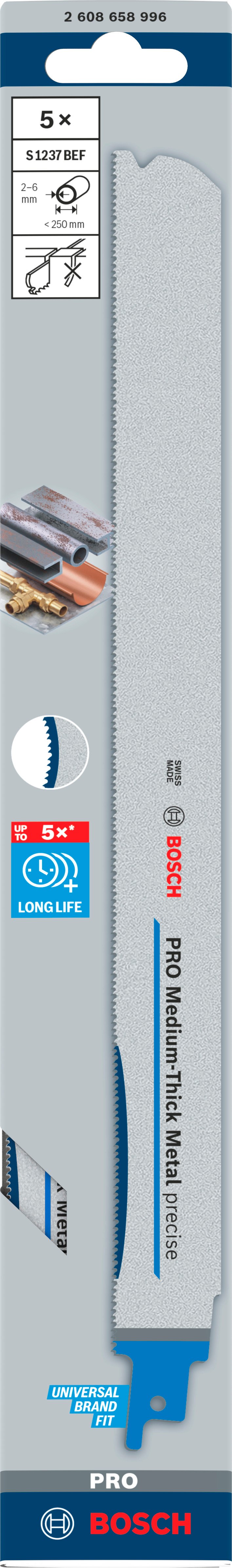 Bosch Accessoires PRO Medium-Thick Metal precise S1237BEF zaagblad | 1 |1 x 25 x 300 mm | 5-delig - 2608658996