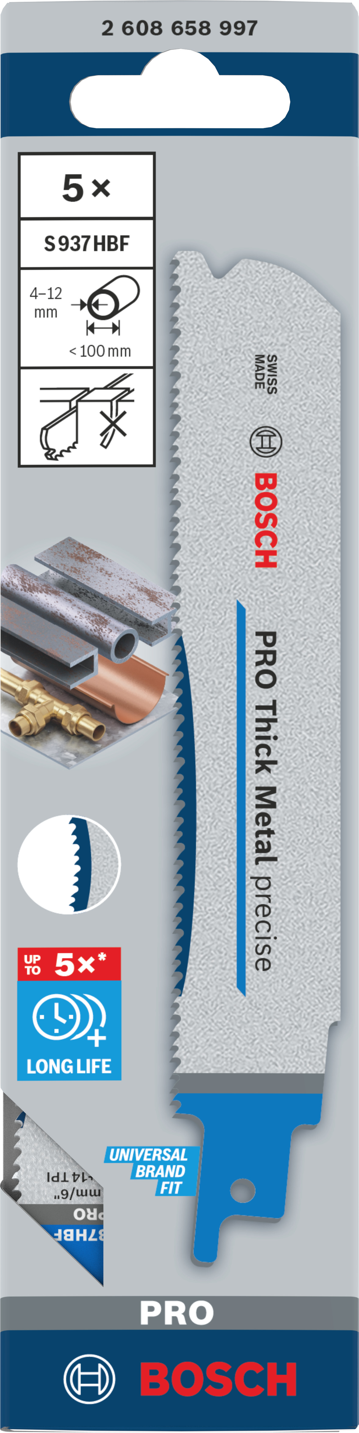 Bosch Accessoires PRO Thick Metal precise S937HBF zaagblad | 1 |1 x 25 x 150 mm | 5-delig - 2608658997
