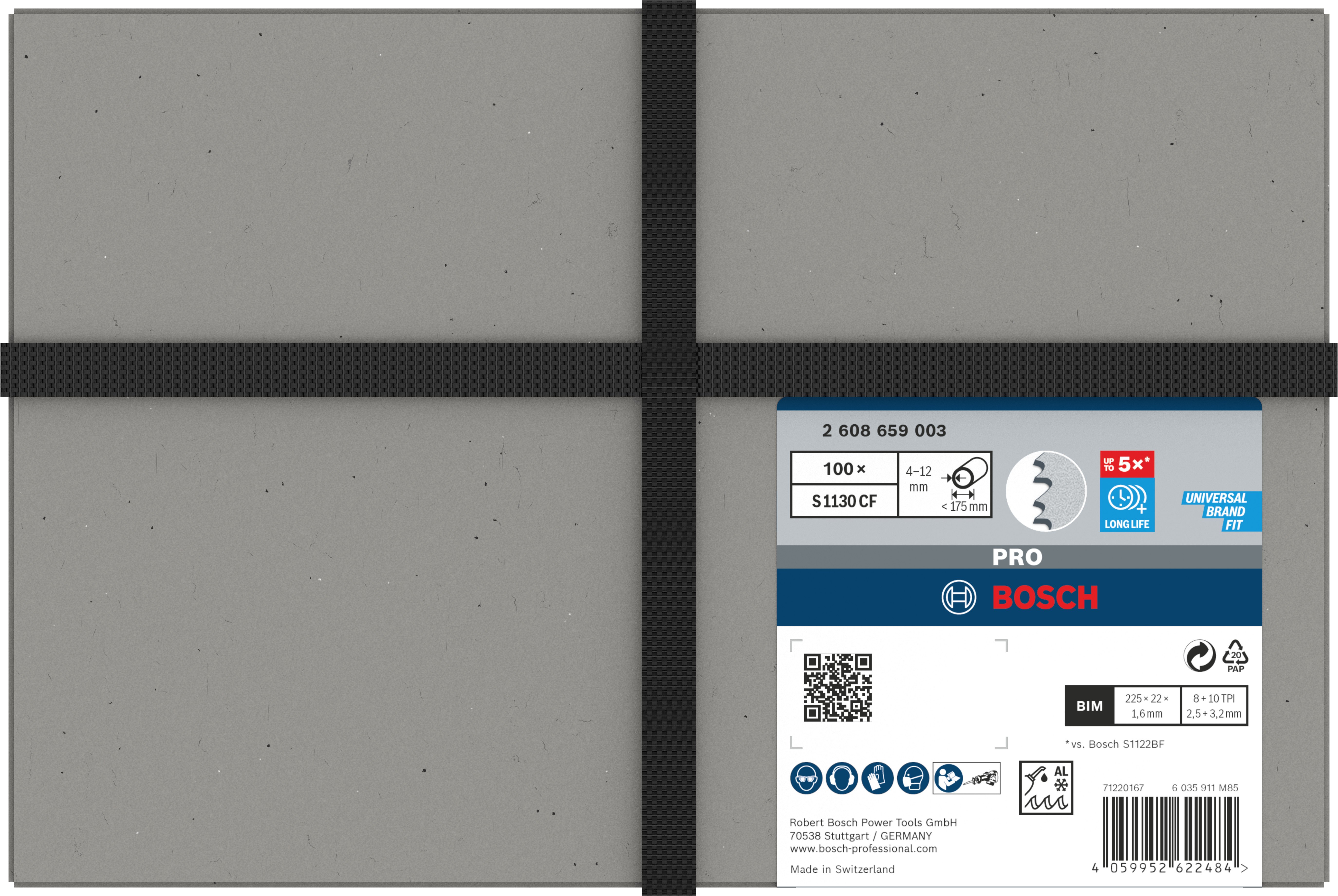 Bosch Accessoires PRO Thick Metal Demolition S1130CF zaagblad | 1 |6 x 22 x 225 mm | 100-delig - 2608659003