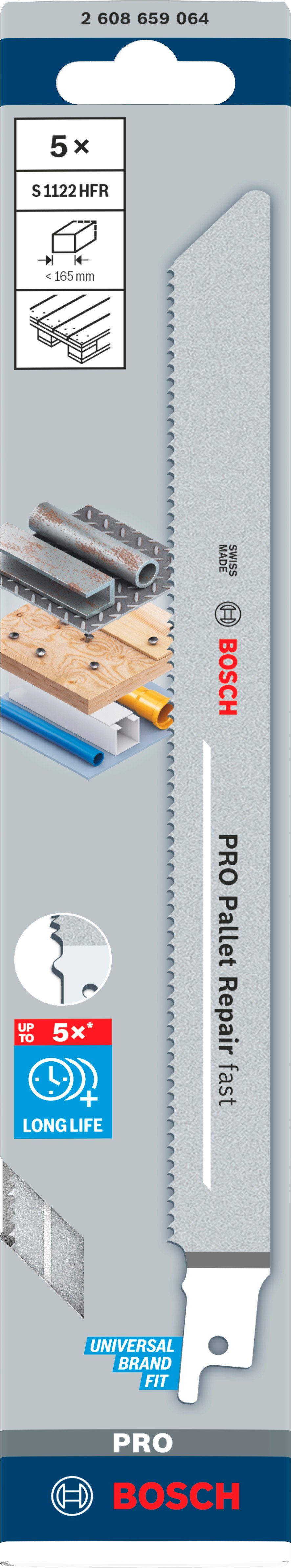 Bosch Accessoires PRO Pallet Repair fast S1122HFR zaagblad | 0 |9 x 19 x 225 mmm 5 stuks - 2608659064