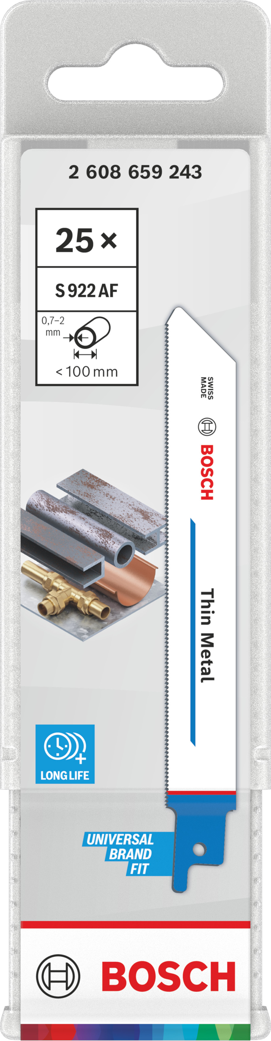 Bosch accessoires Line S922AF Thin Metal Reciprozaagblad | 25x - 2608659243