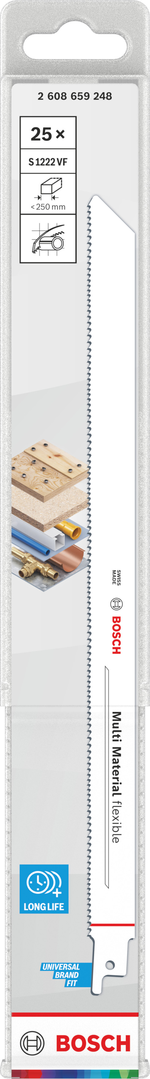 Bosch accessoires Line S1222VF Multi Material flexible Reciprozaagblad | 25x - 2608659248