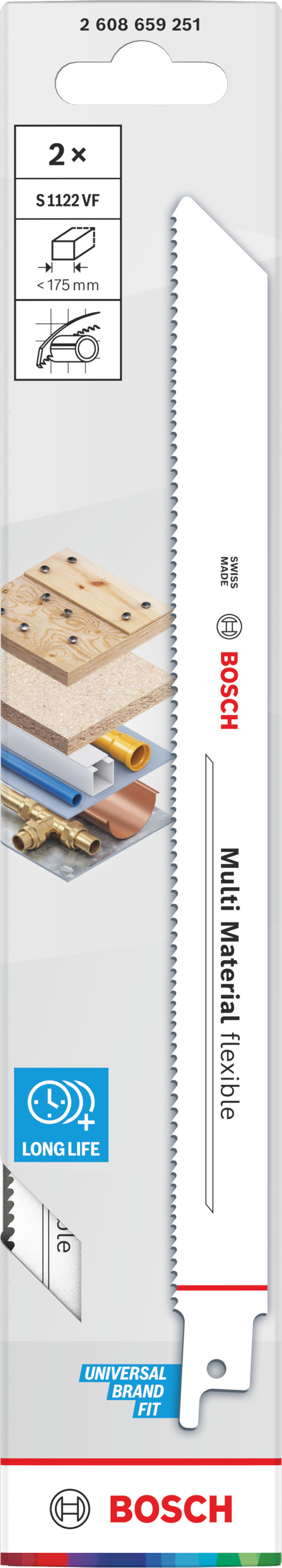 Bosch accessoires Line S1122VF Multi Material flexible Reciprozaagblad | 2x - 2608659251