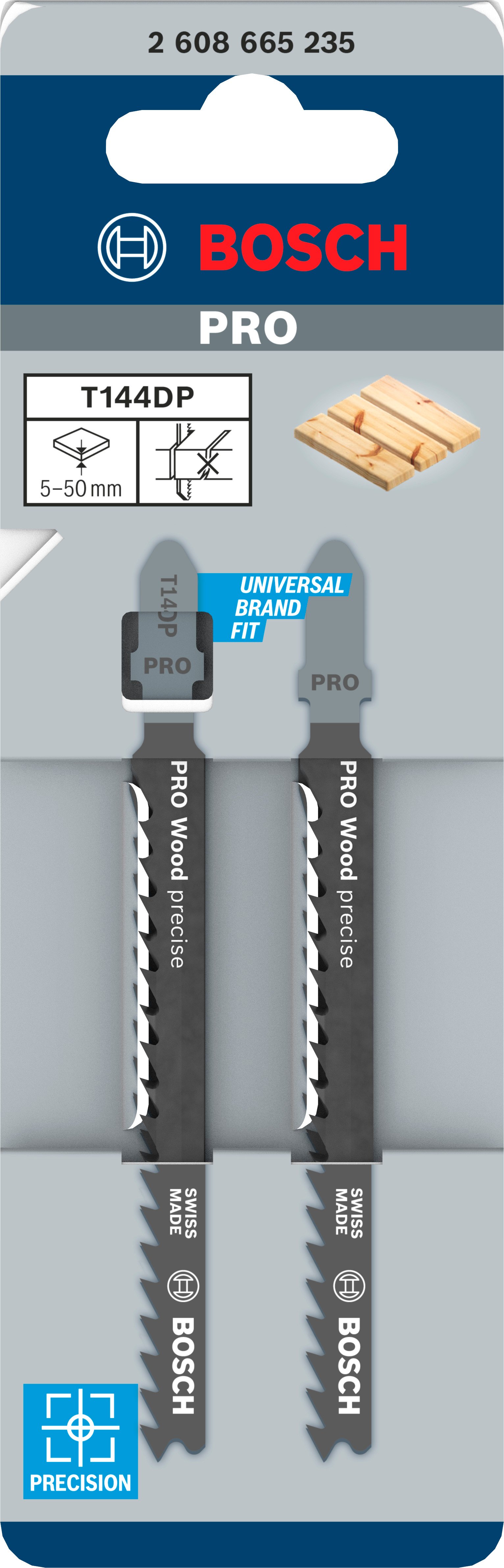 Bosch Accessoires -PRO Wood precise T144DP decoupeerzaagblad | 100 mm | 2-delig - 2608665235
