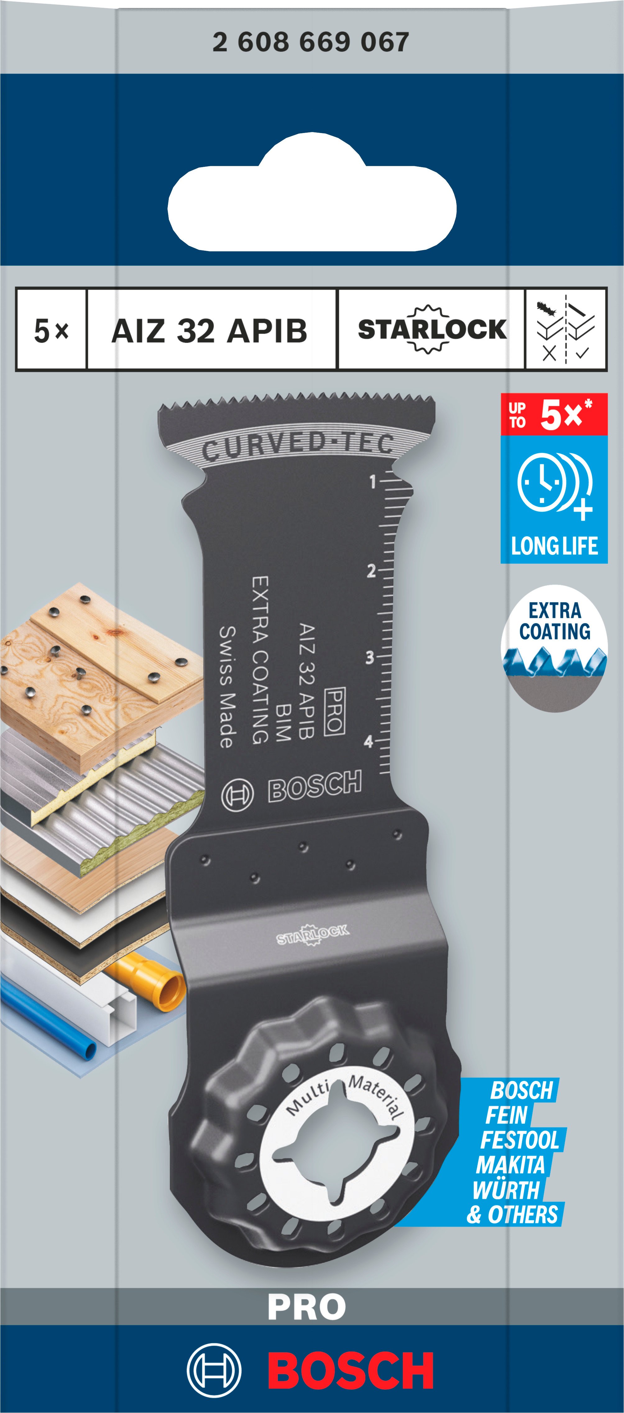 Bosch Accessoires PRO AIZ 32 APIB invalzaagblad | 32 x 50 mm | 5 stuks - 2608669067