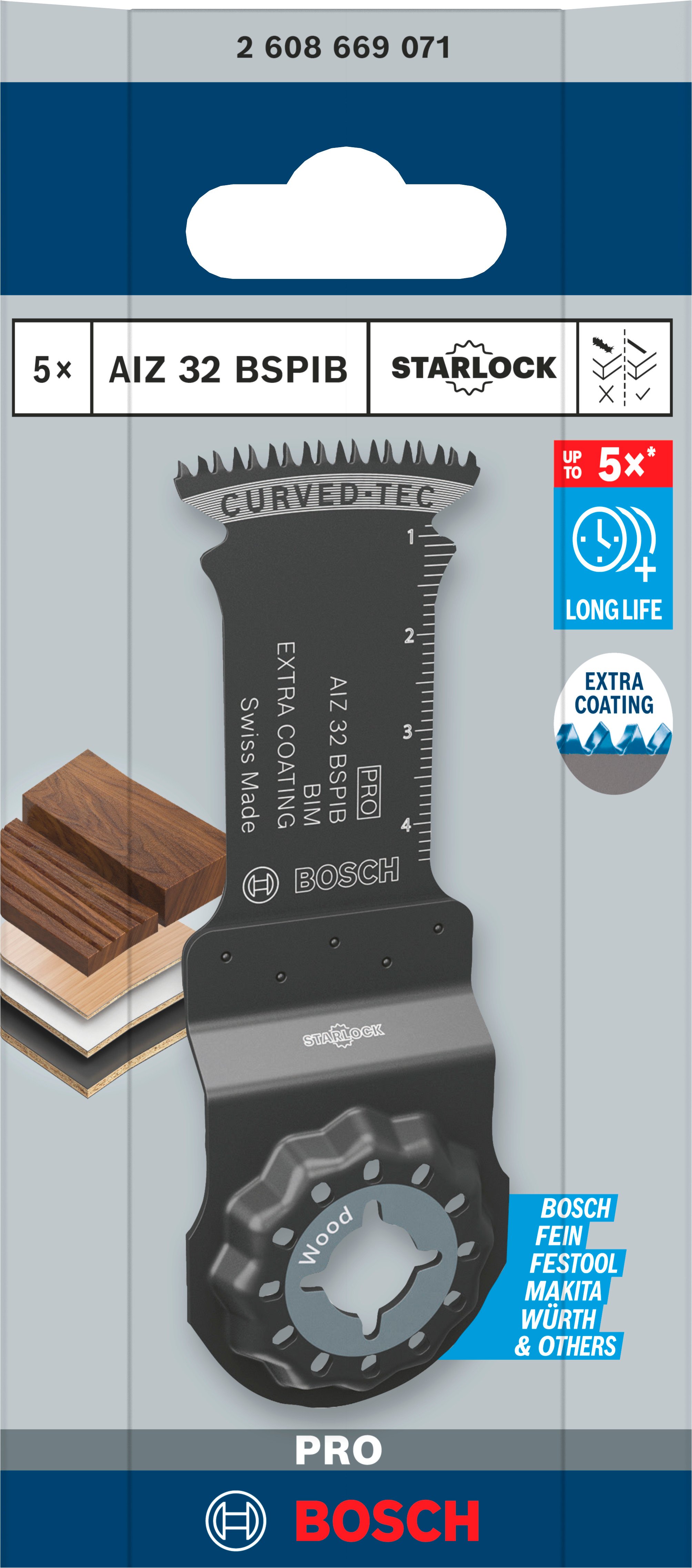 Bosch Accessoires PRO AIZ 32 BSPIB invalzaagblad | 32 x 50 mm | 5 stuks - 2608669071
