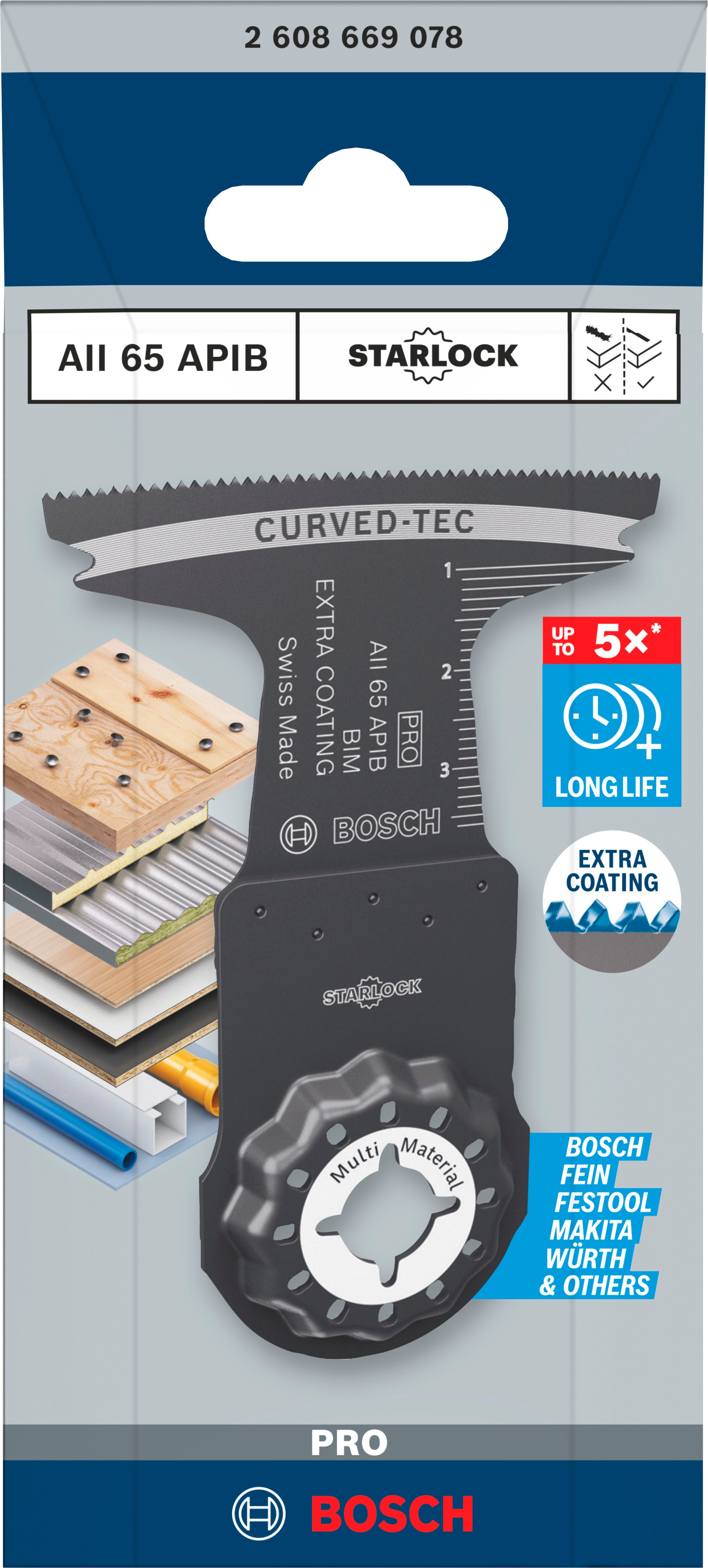 Bosch Accessoires PRO AII 65 APIB Multitool zaagblad | 65 x 40 mm - 2608669078