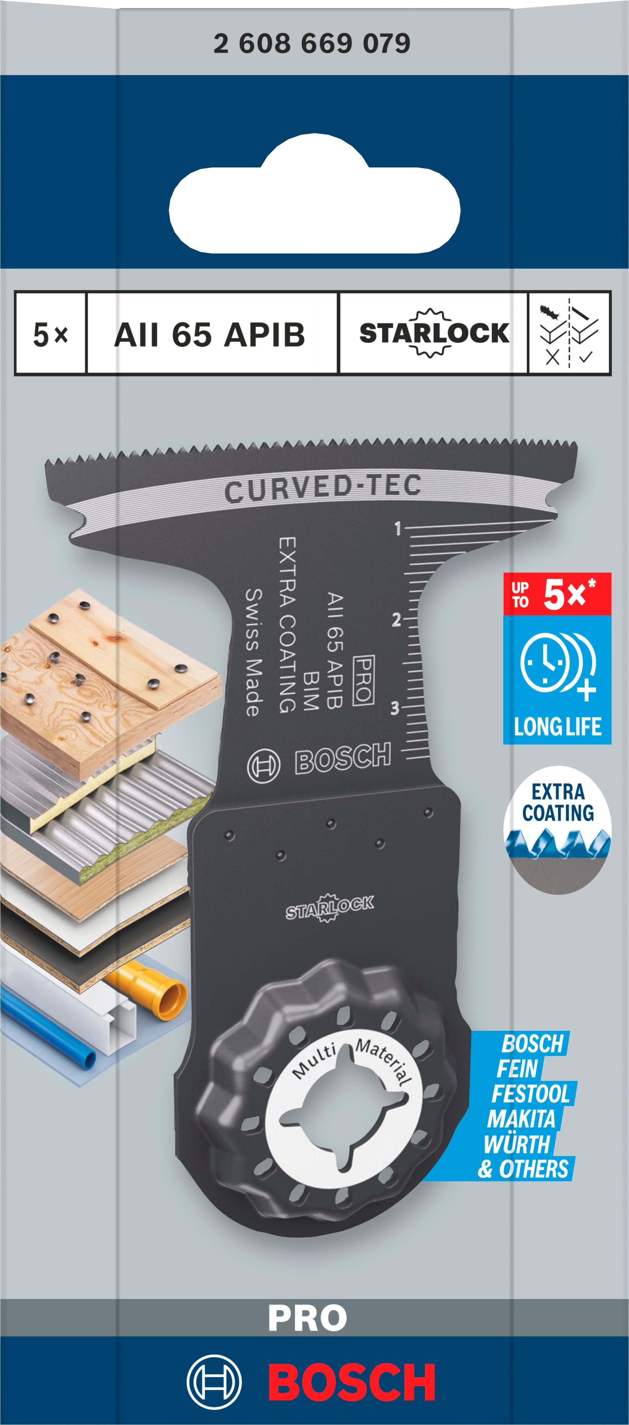 Bosch Accessoires PRO AII 65 APIB invalzaagblad | 65 x 40 mm | 5 stuks - 2608669079
