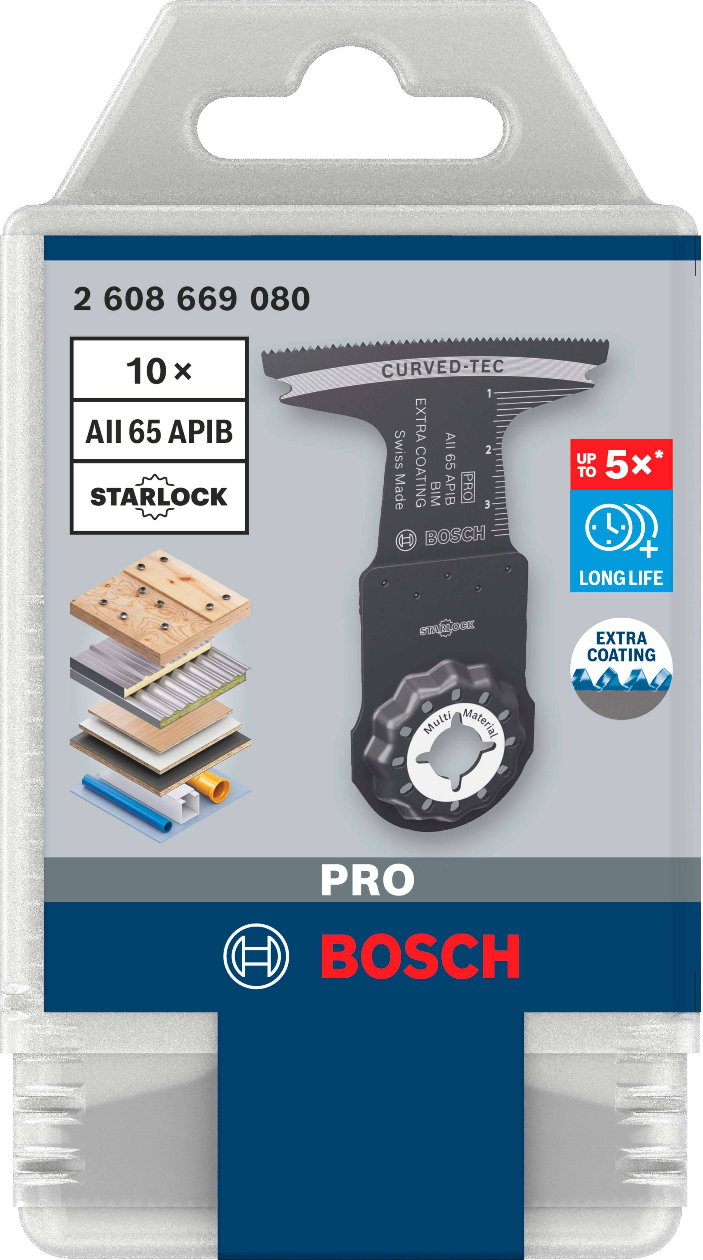 Bosch Accessoires PRO AII 65 APIB invalzaagblad | 65 x 40 mm | 10 stuks - 2608669080