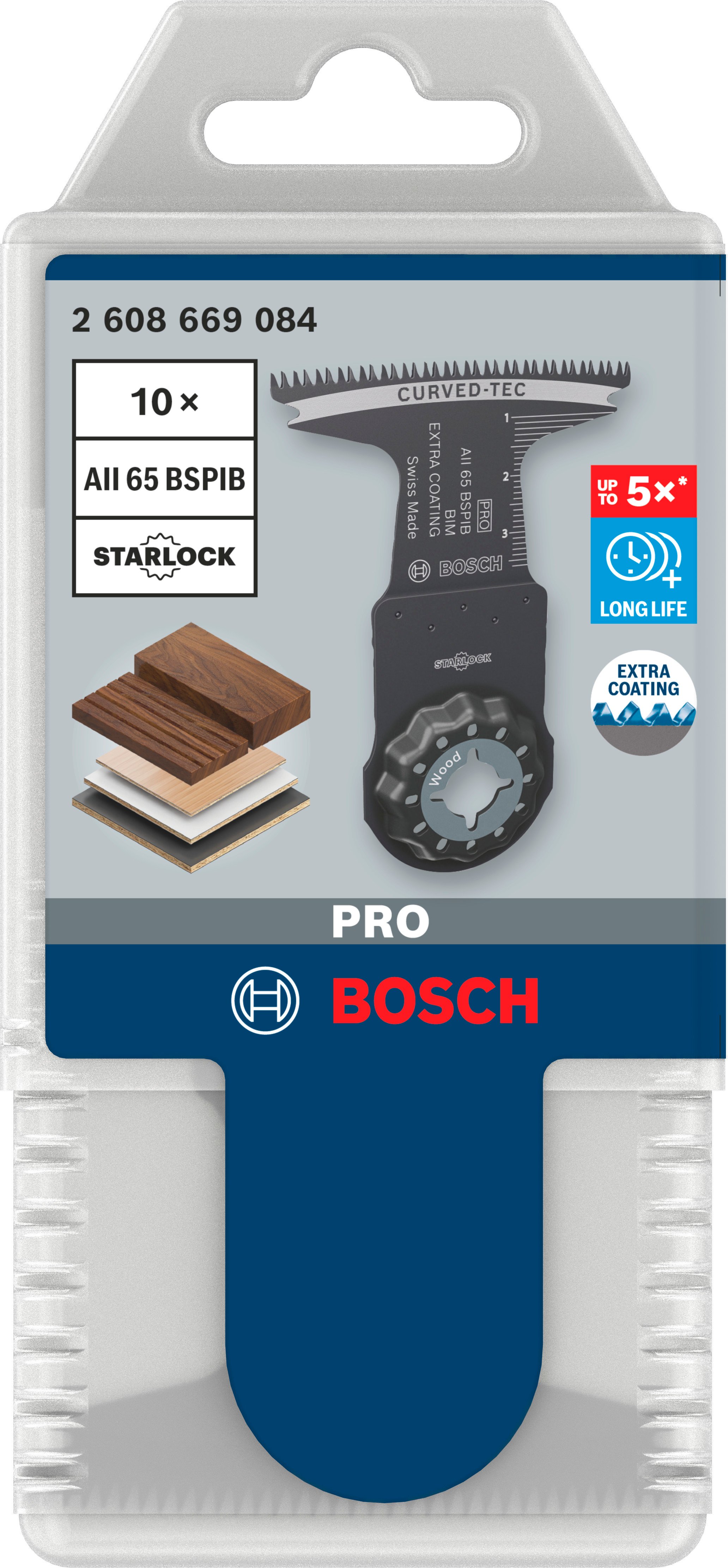 Bosch Accessoires PRO AII 65 BSPIB invalzaagblad | 65 x 40 mm | 10 stuks - 2608669084