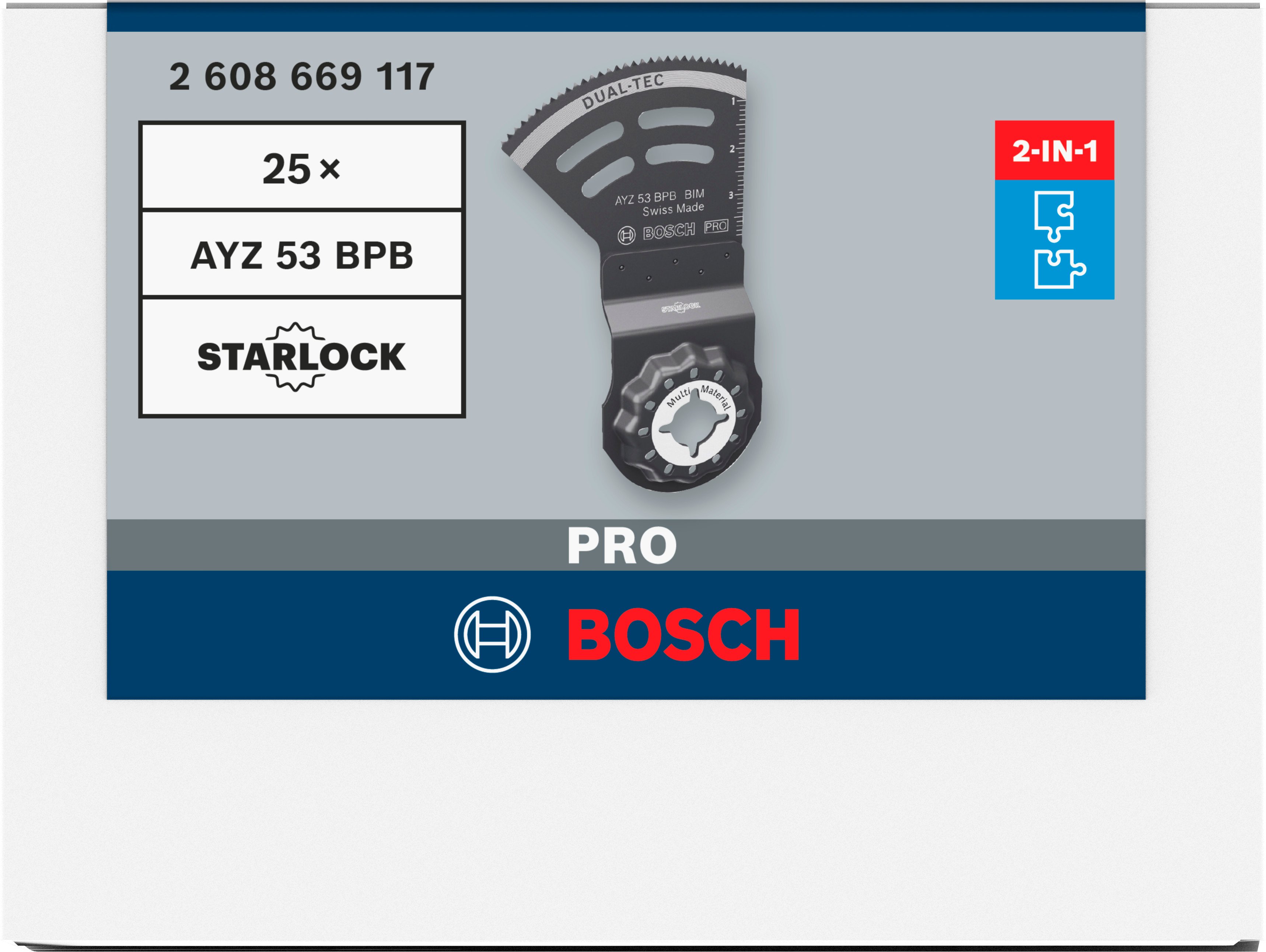 Bosch Accessoires PRO AYZ 53 BPB Dual-Tec zaagblad | 53 x 40 mm | 25 stuks - 2608669117