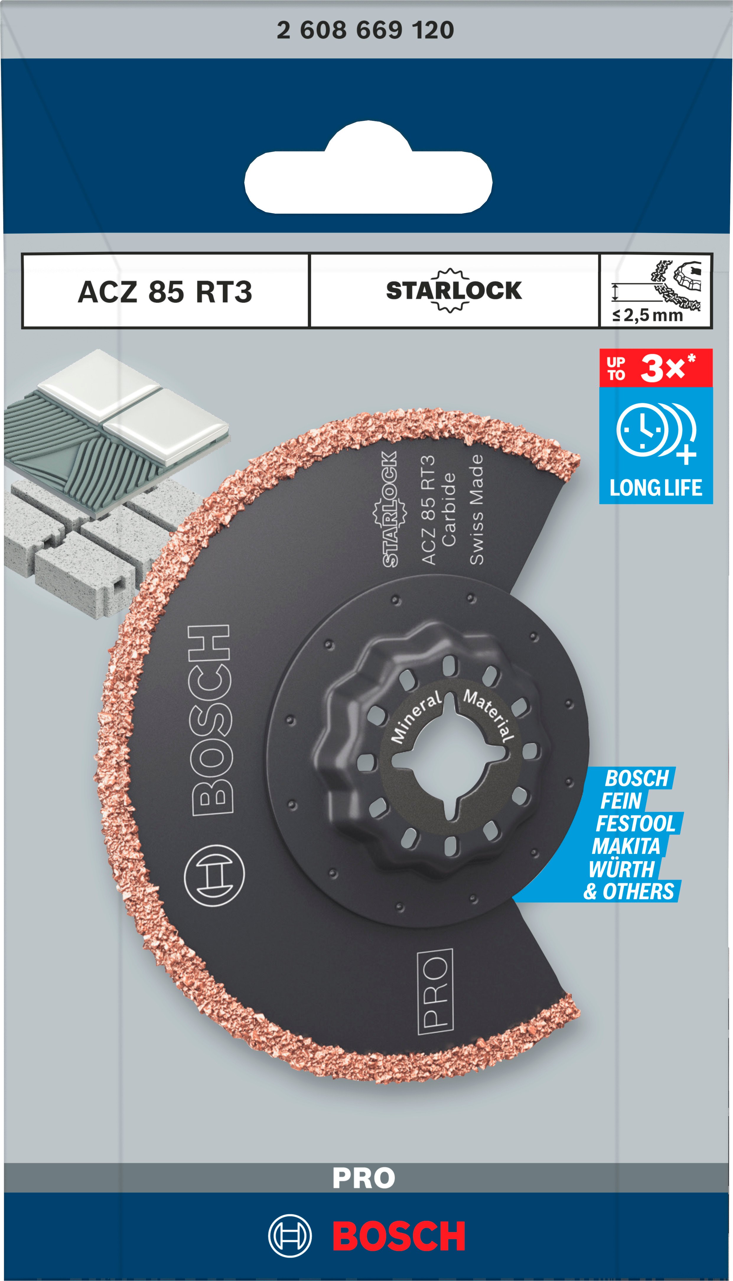 Bosch Accessoires PRO ACZ 85 RT3 Multitool zaagblad | 85 x 2 |5 mm - 2608669120