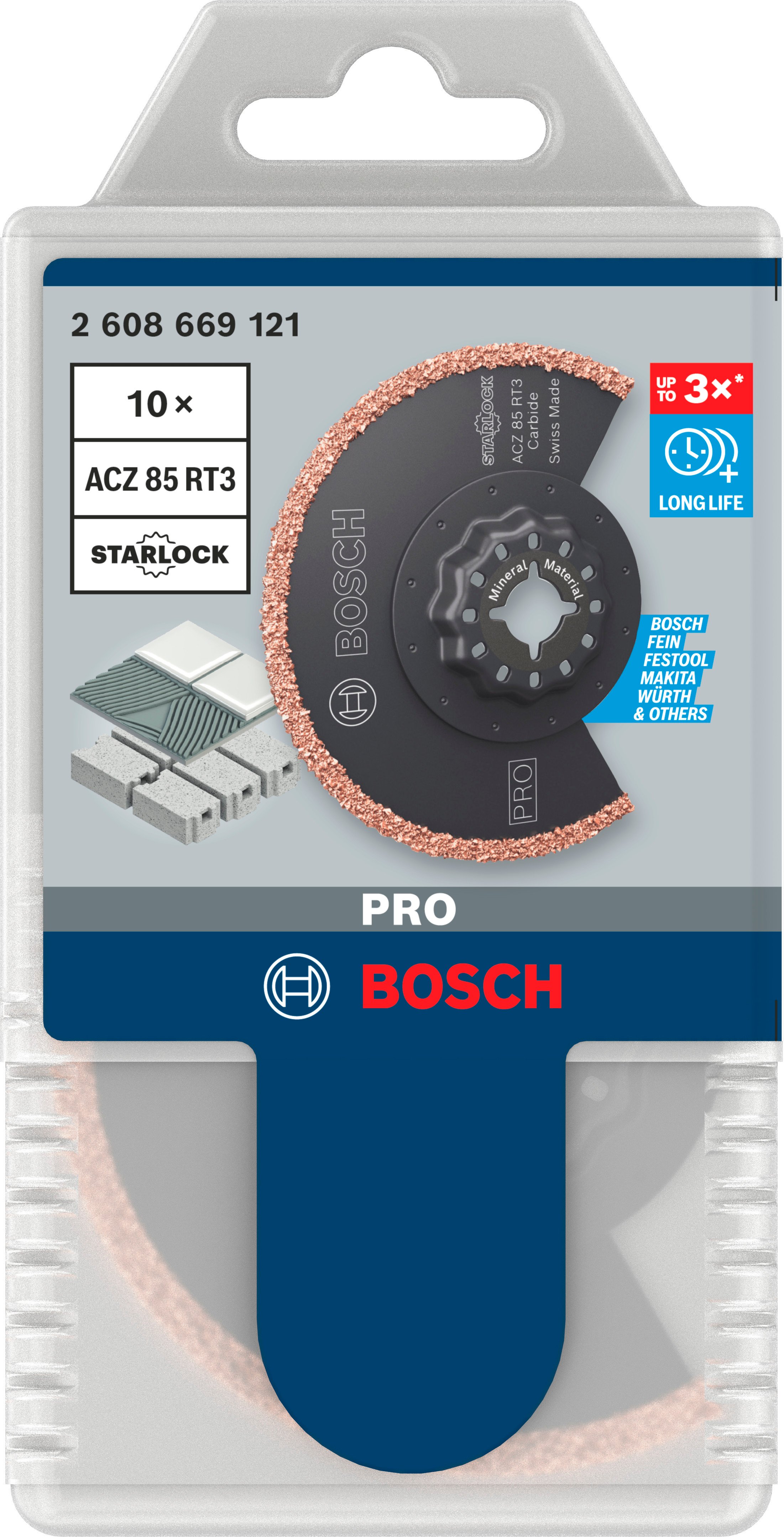 Bosch Accessoires PRO ACZ 85 RT3 segmentzaagblad voor mortel | 85 x 2 |5 mm | 10 stuks - 2608669121
