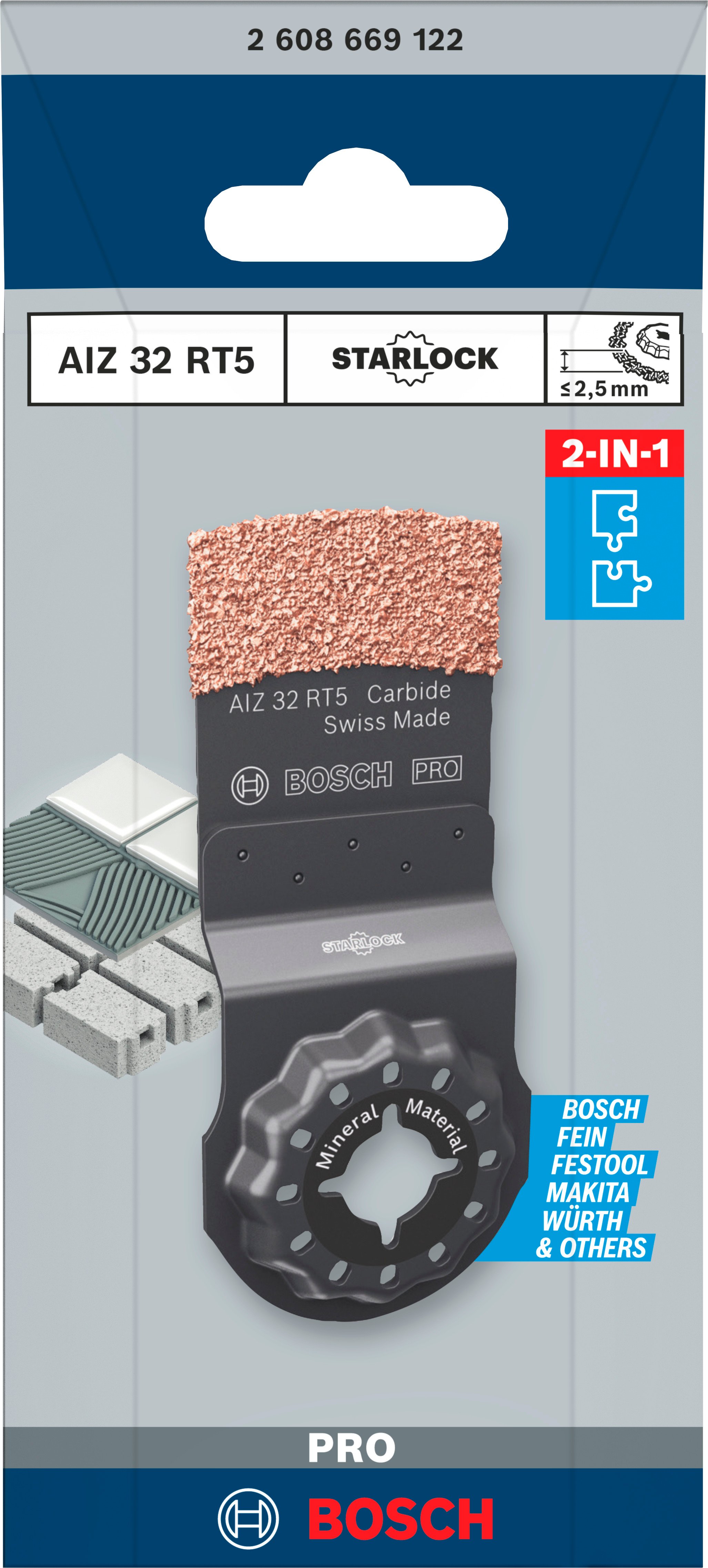 Bosch Accessoires PRO AIZ 32 RT5 Multitool zaagblad | 2 |5 x 32 mm - 2608669122