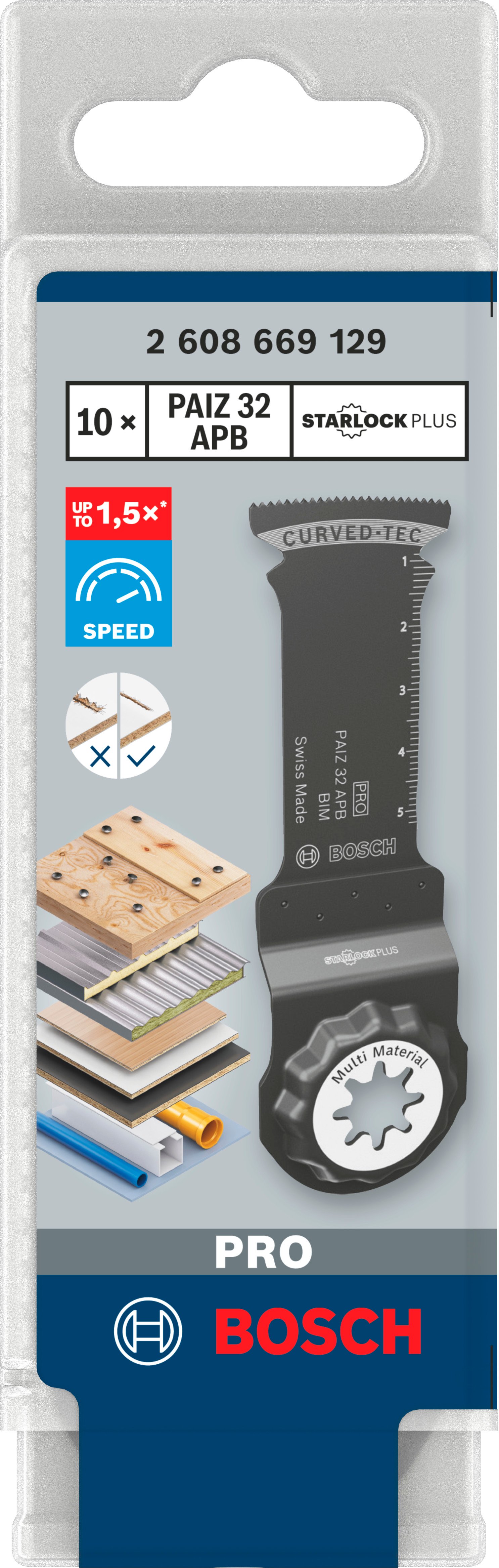 Bosch Accessoires PRO PAIZ 32 APB invalzaagblad | 32 x 60 mm | 10 stuks - 2608669129
