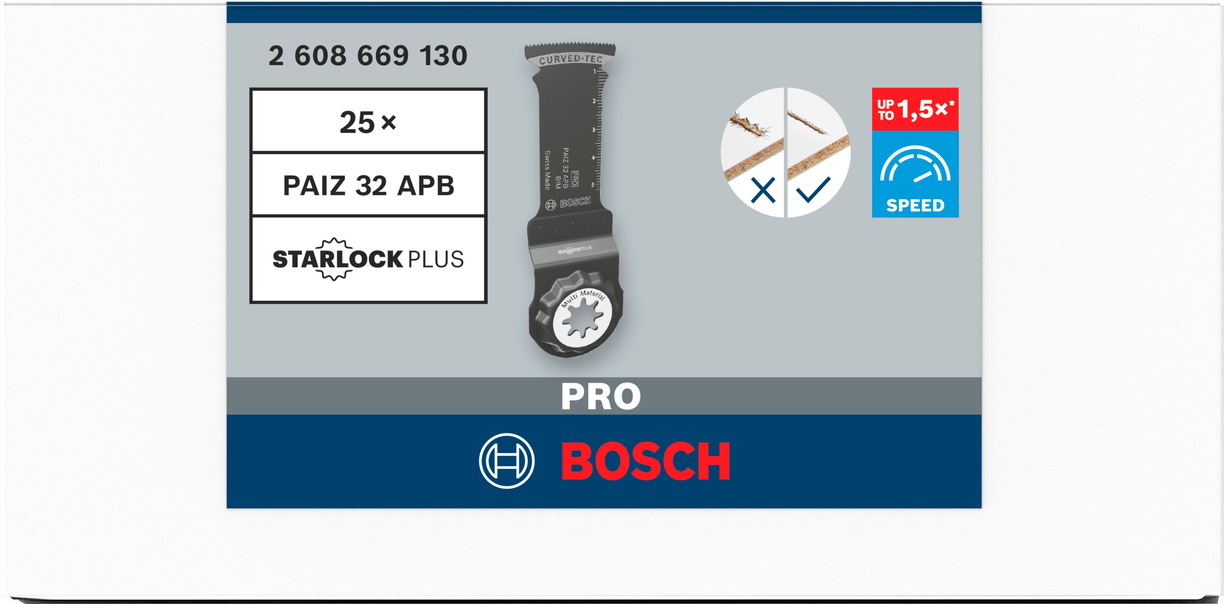 Bosch Accessoires PRO PAIZ 32 APB invalzaagblad | 32 x 60 mm | 10 stuks - 2608669130