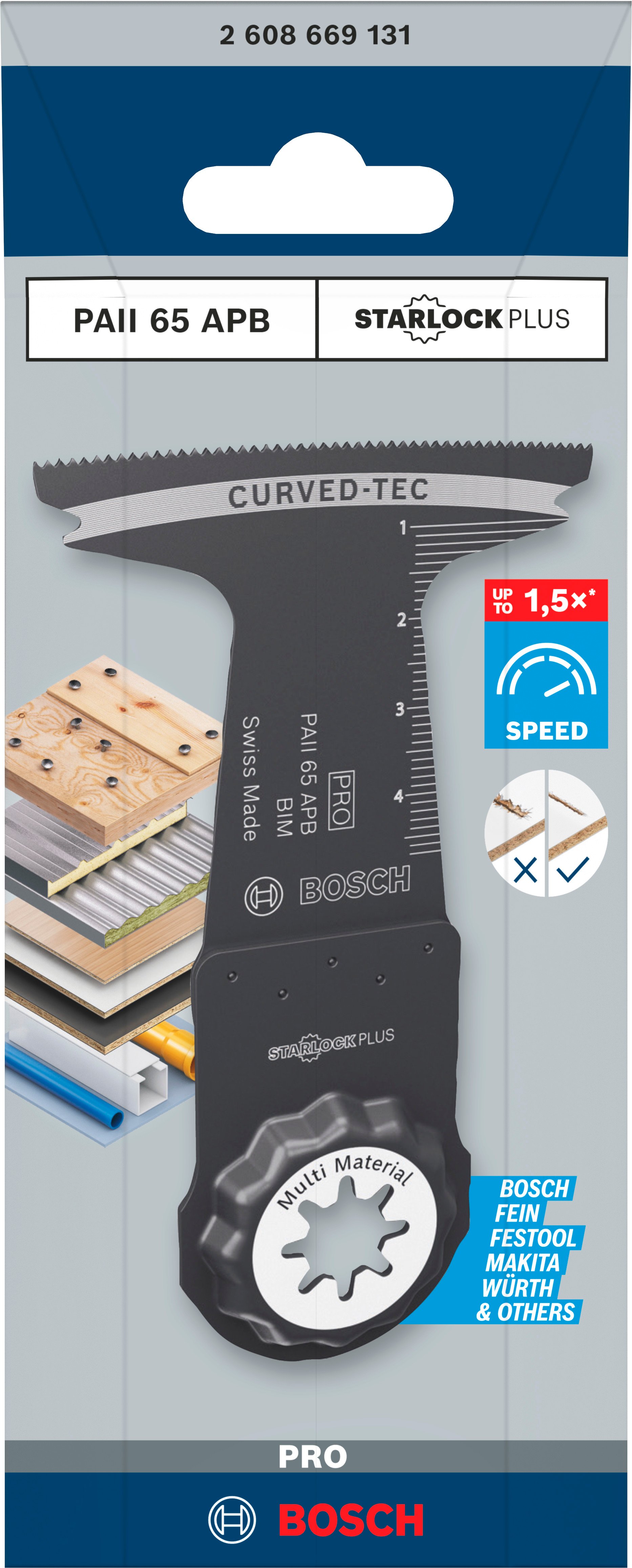 Bosch Accessoires PRO PAII 65 APB Multitool zaagblad | 65 x 55 mm - 2608669131