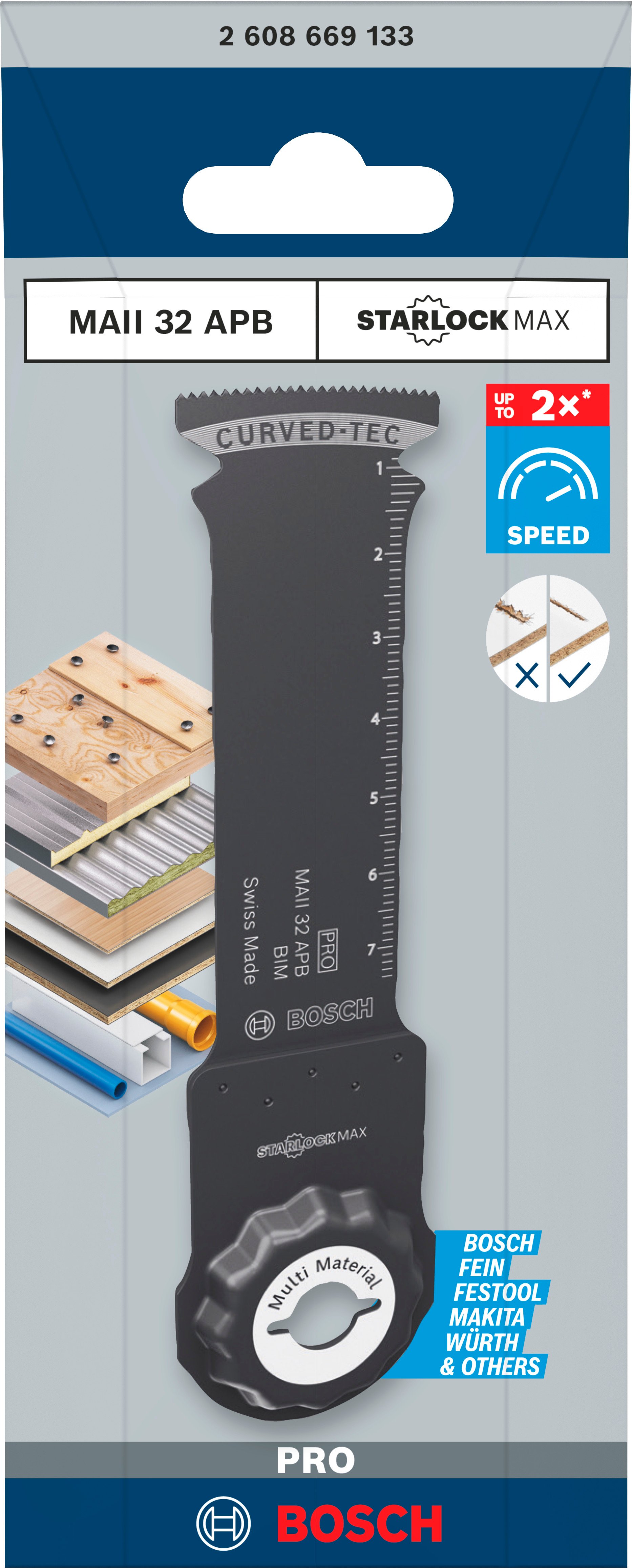 Bosch Accessoires PRO MAII 32 APB Multitool zaagblad | 32 x 80 mm - 2608669133
