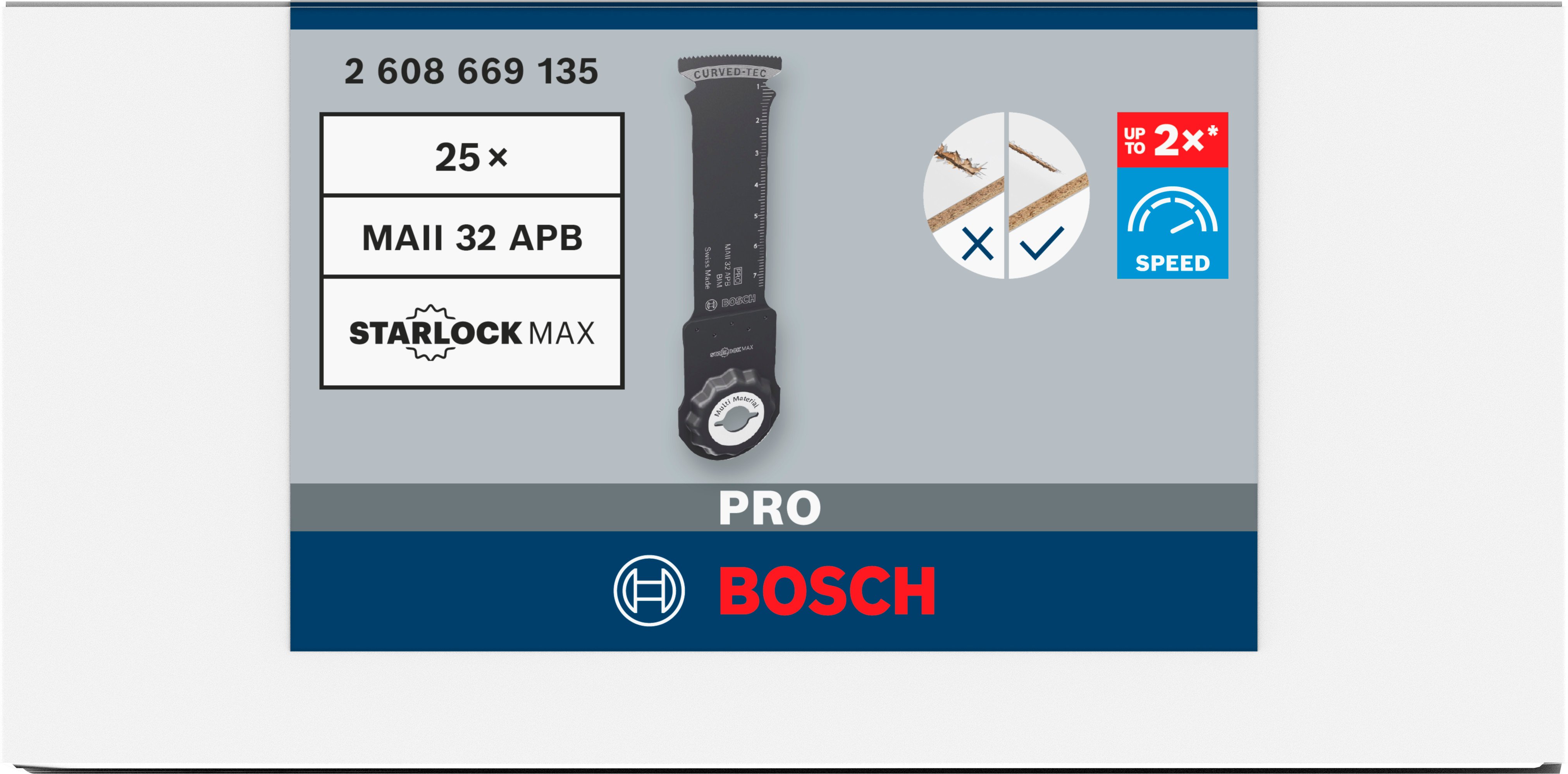 Bosch Accessoires PRO MAII 32 APB invalzaagblad | 32 x 80 mm | 50 stuks - 2608669135
