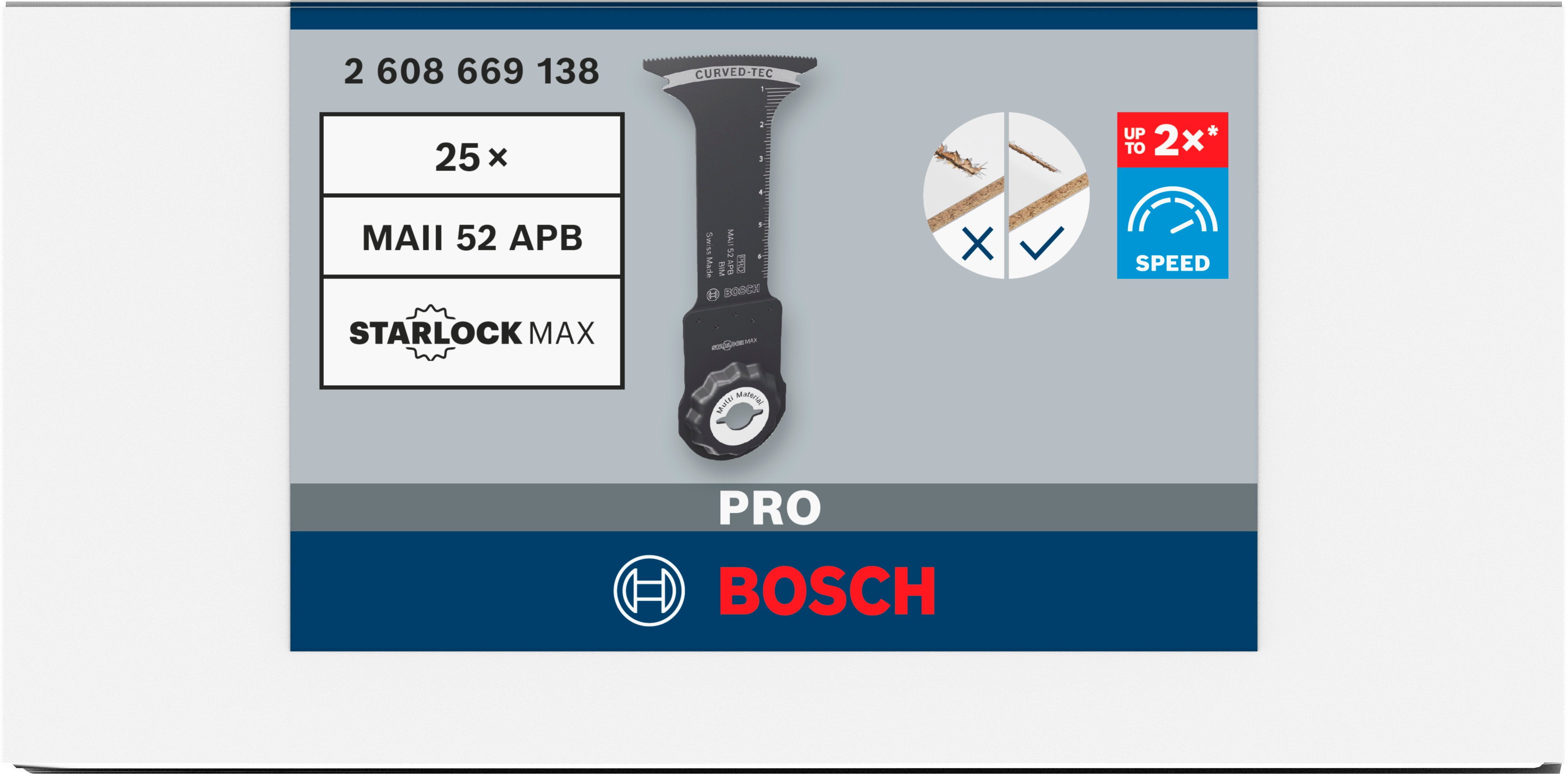 Bosch Accessoires PRO MAII 52 APB Multitool zaagblad | 52 x 75 mm - 2608669138