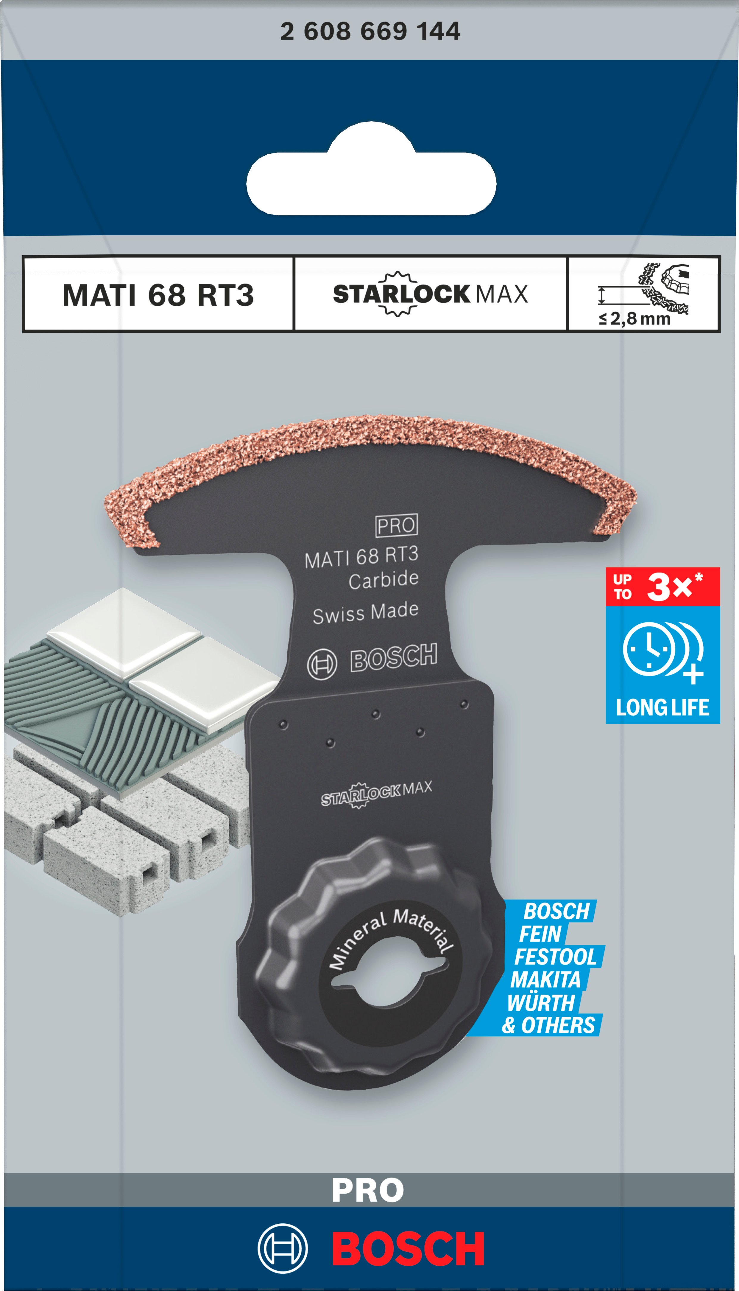 Bosch Accessoires PRO MATI 68 RT3 Multitool zaagblad | 2 |8 x 68 mm - 2608669144