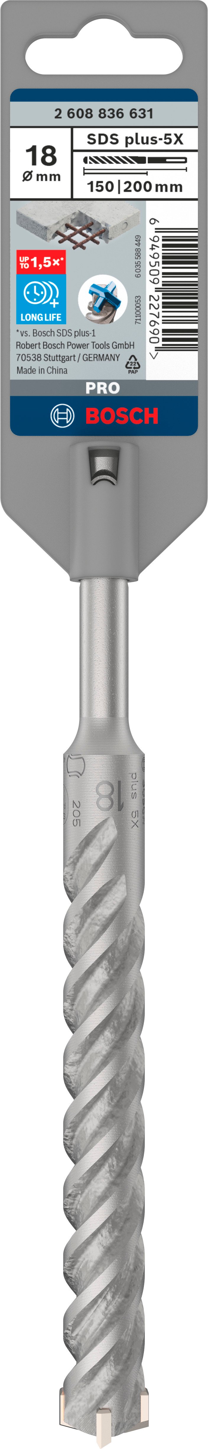 Bosch Accessoires PRO SDS plus-5X hamerboor | 18 x 150 x 200 mm - 2608836631