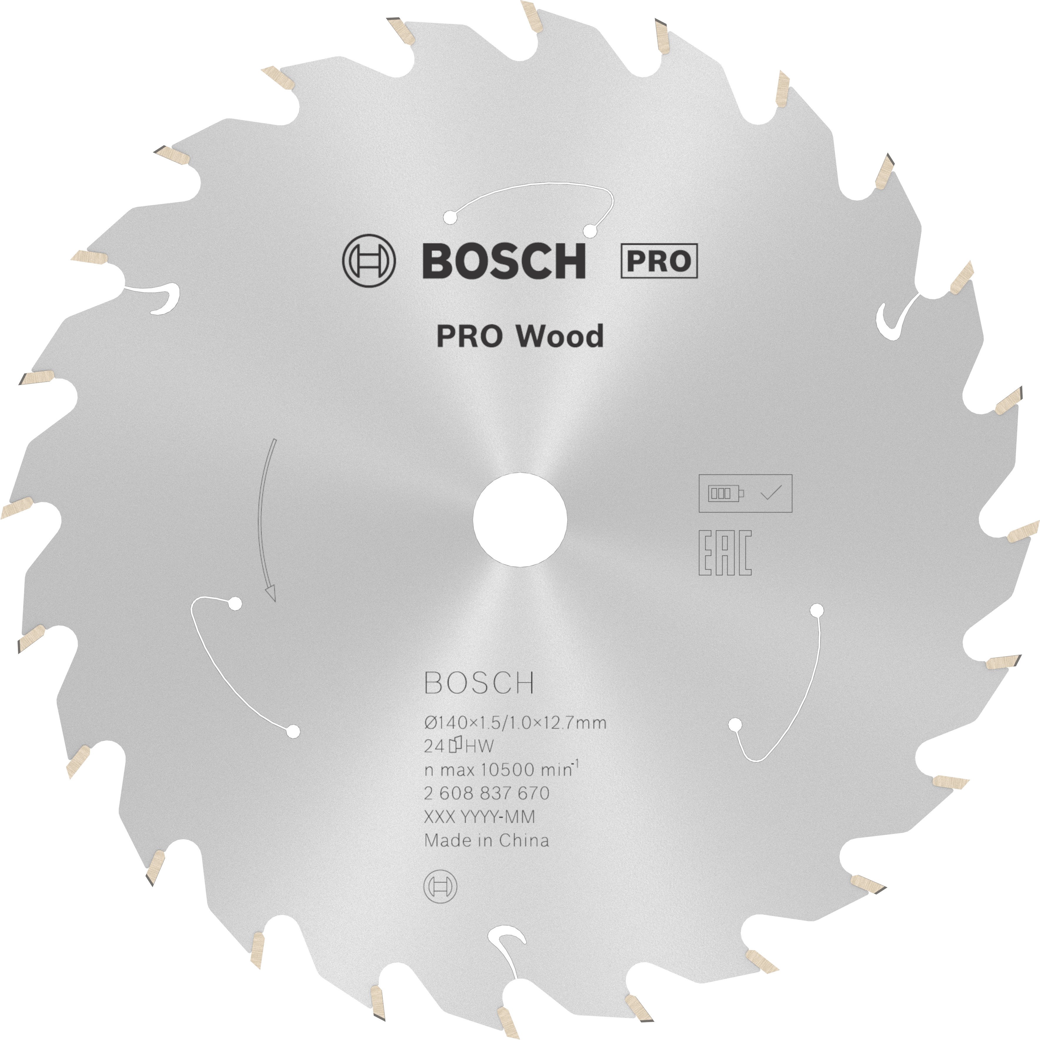 Bosch Accessoires Cirkelzaagblad ACCU Standard for Wood 140x12.7x1.5/1.0x24T - 2608837670