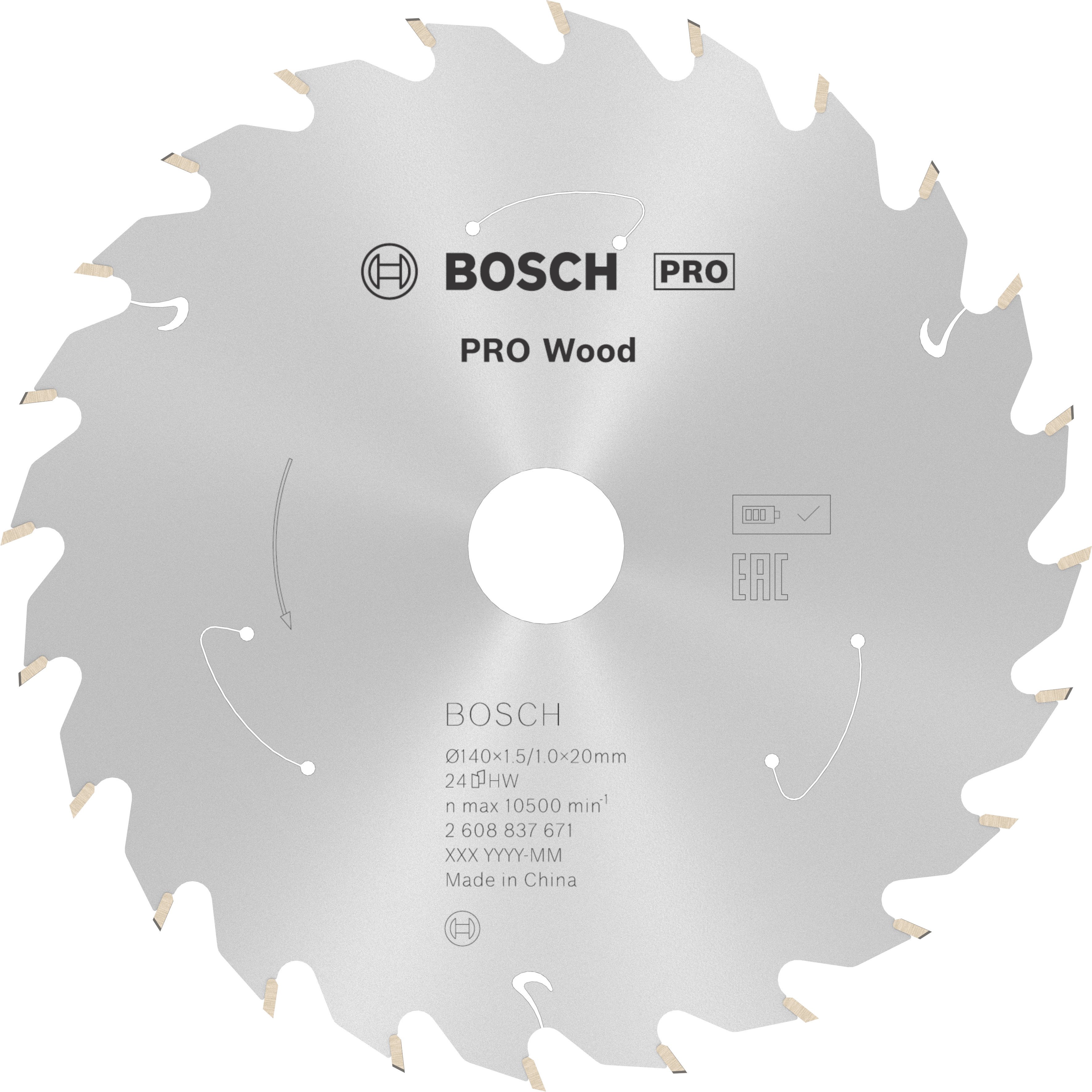 Bosch Accessoires Cirkelzaagblad ACCU Standard for Wood 140x20x1.5/1.0x24T - 2608837671