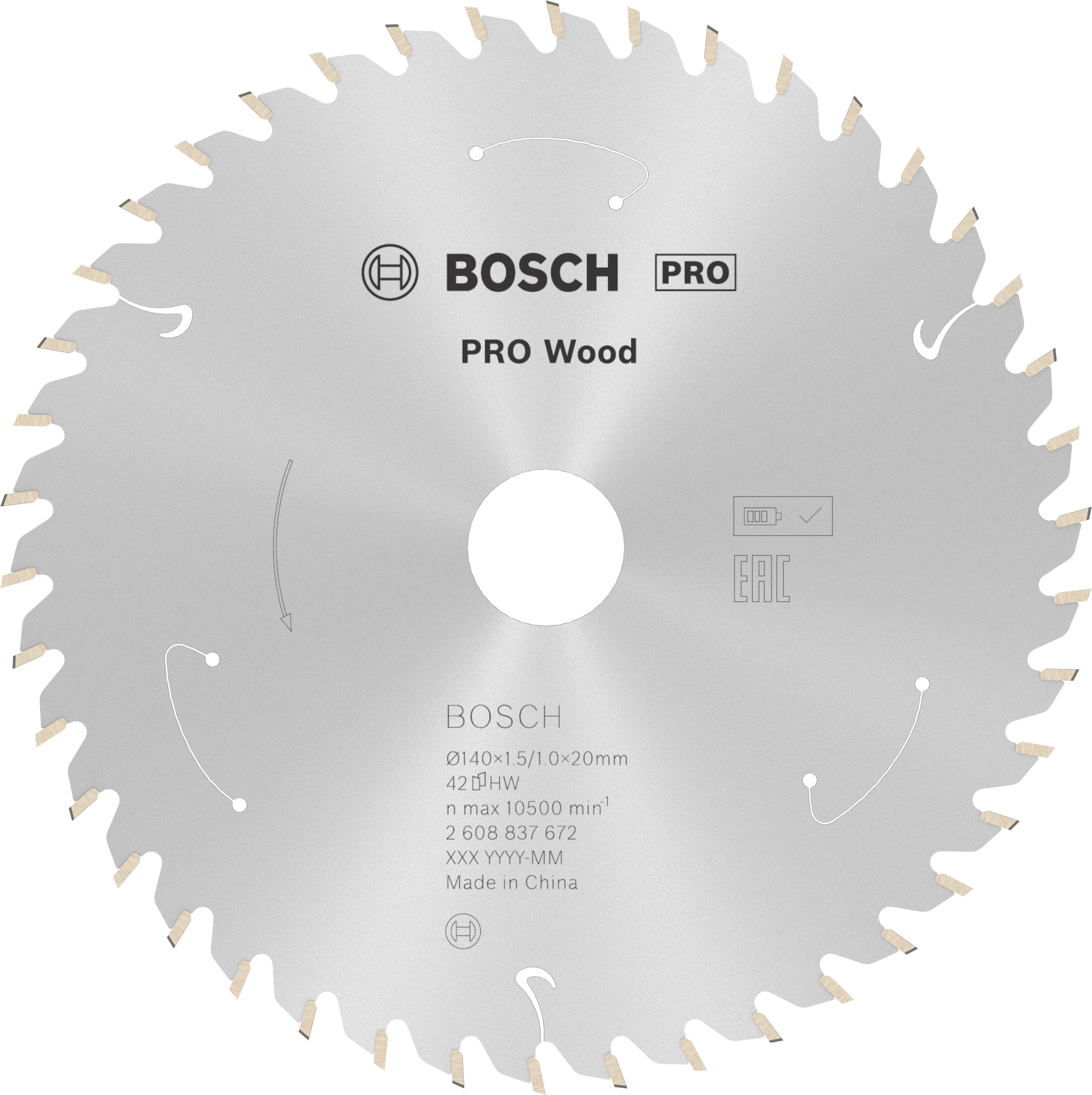 Bosch Accessoires Cirkelzaagblad ACCU Standard for Wood 140x20x1.5/1.0x42T - 2608837672