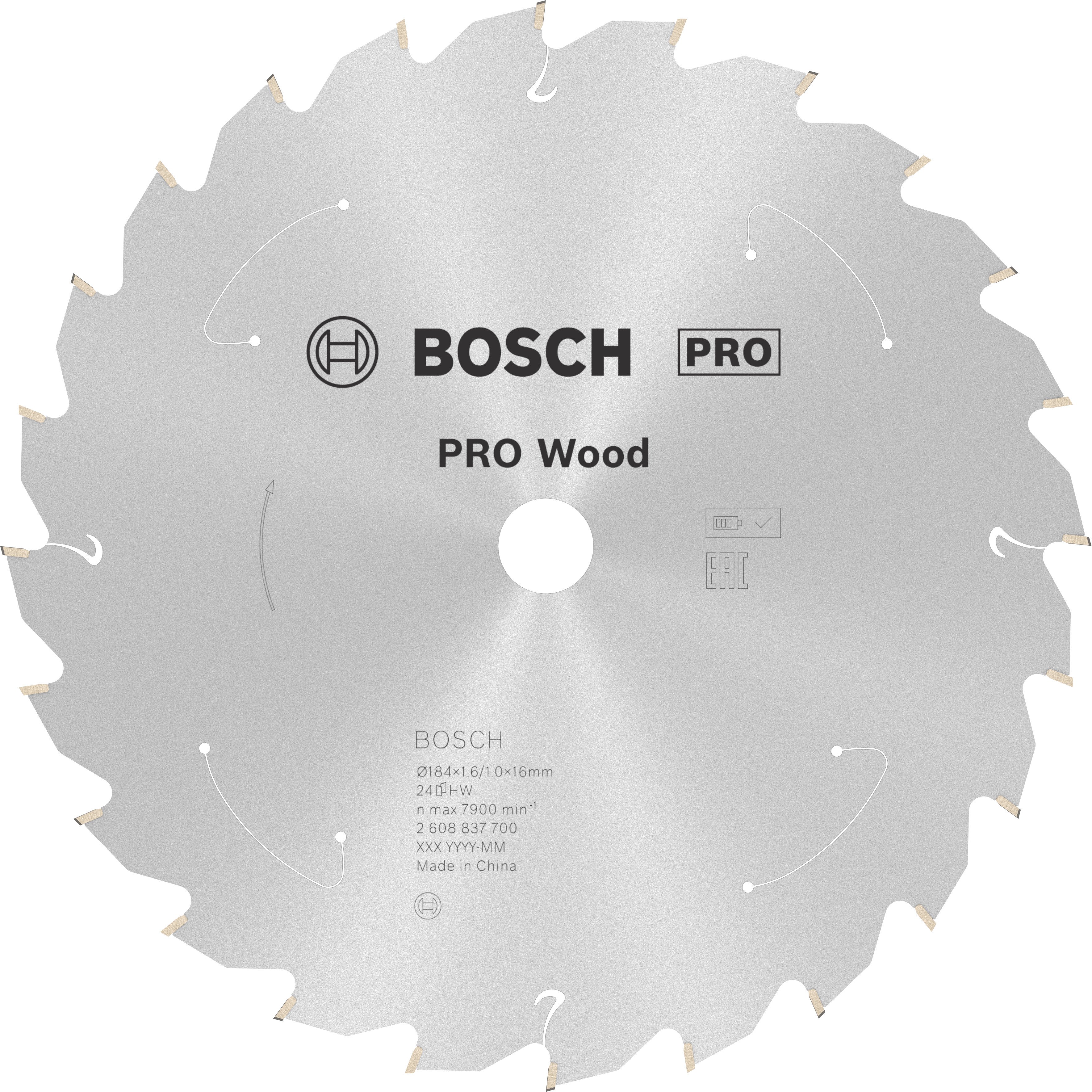 Bosch Accessoires Cirkelzaagblad St Wood 184X16X1.6/1.0X24T - 2608837700