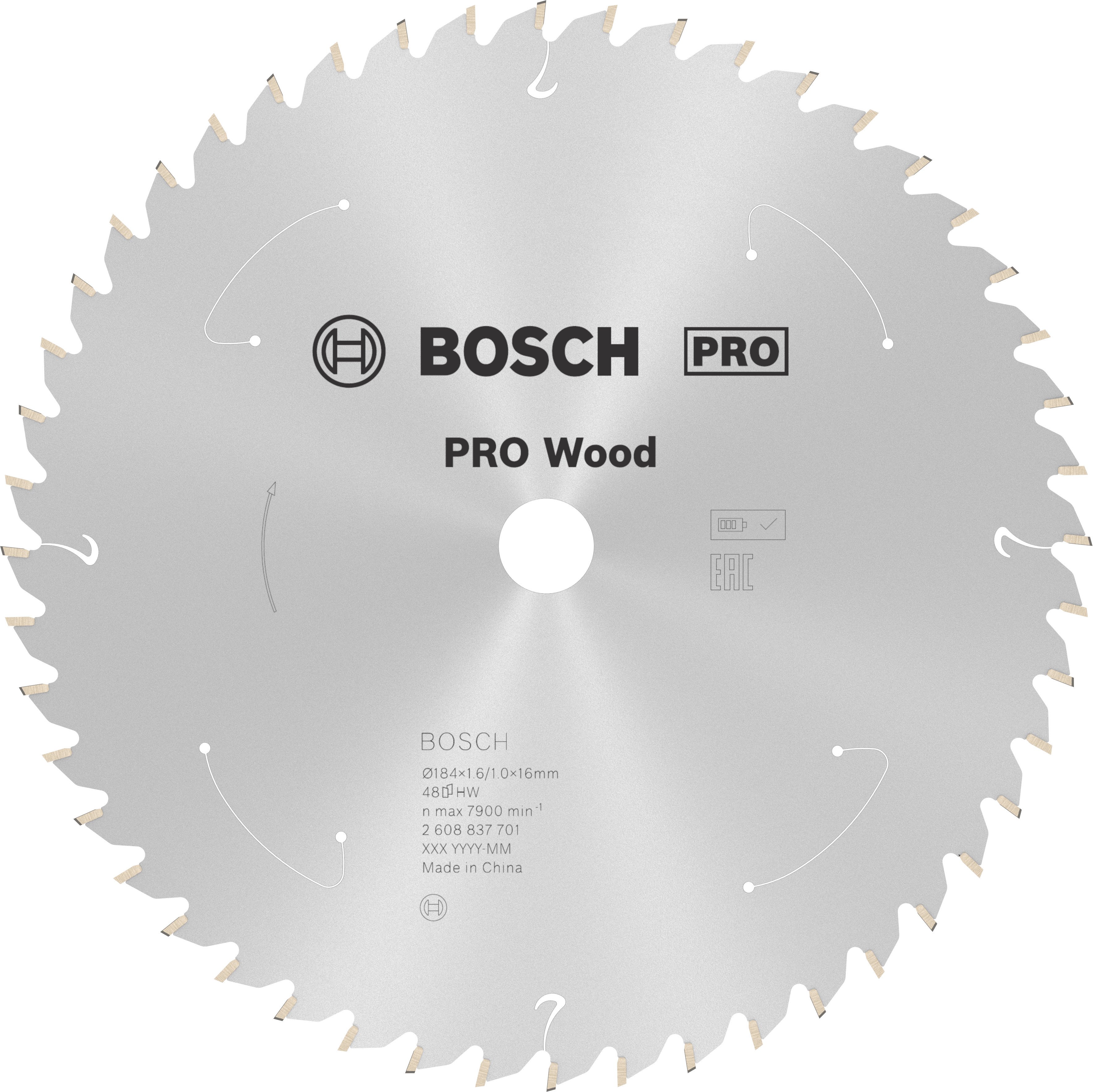 Bosch Accessoires Cirkelzaagblad St Wood 184X16X1.6/1.0X48T - 2608837701