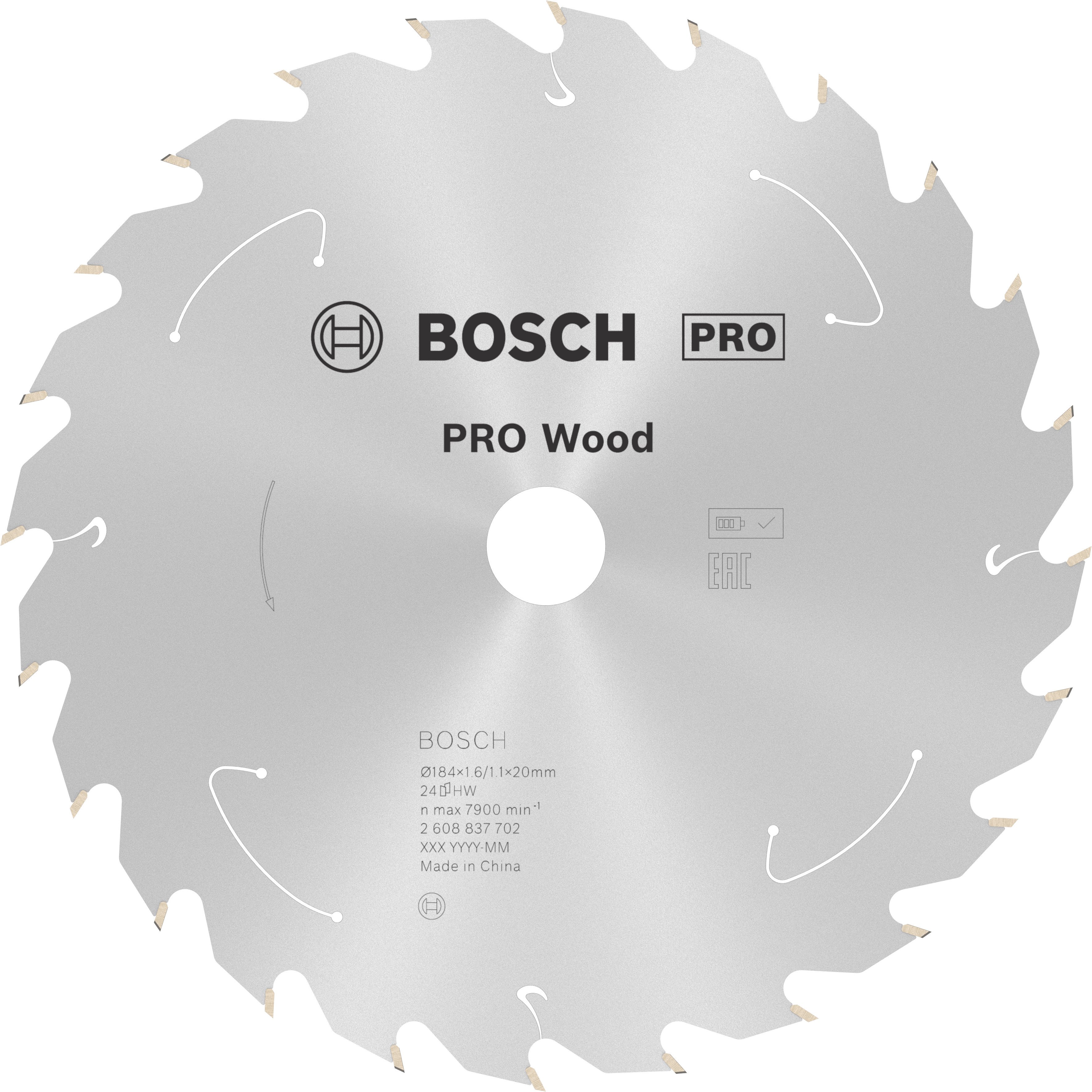 Bosch Accessoires Cirkelzaagblad St Wood 184X20X1.6/1.1X24T - 2608837702