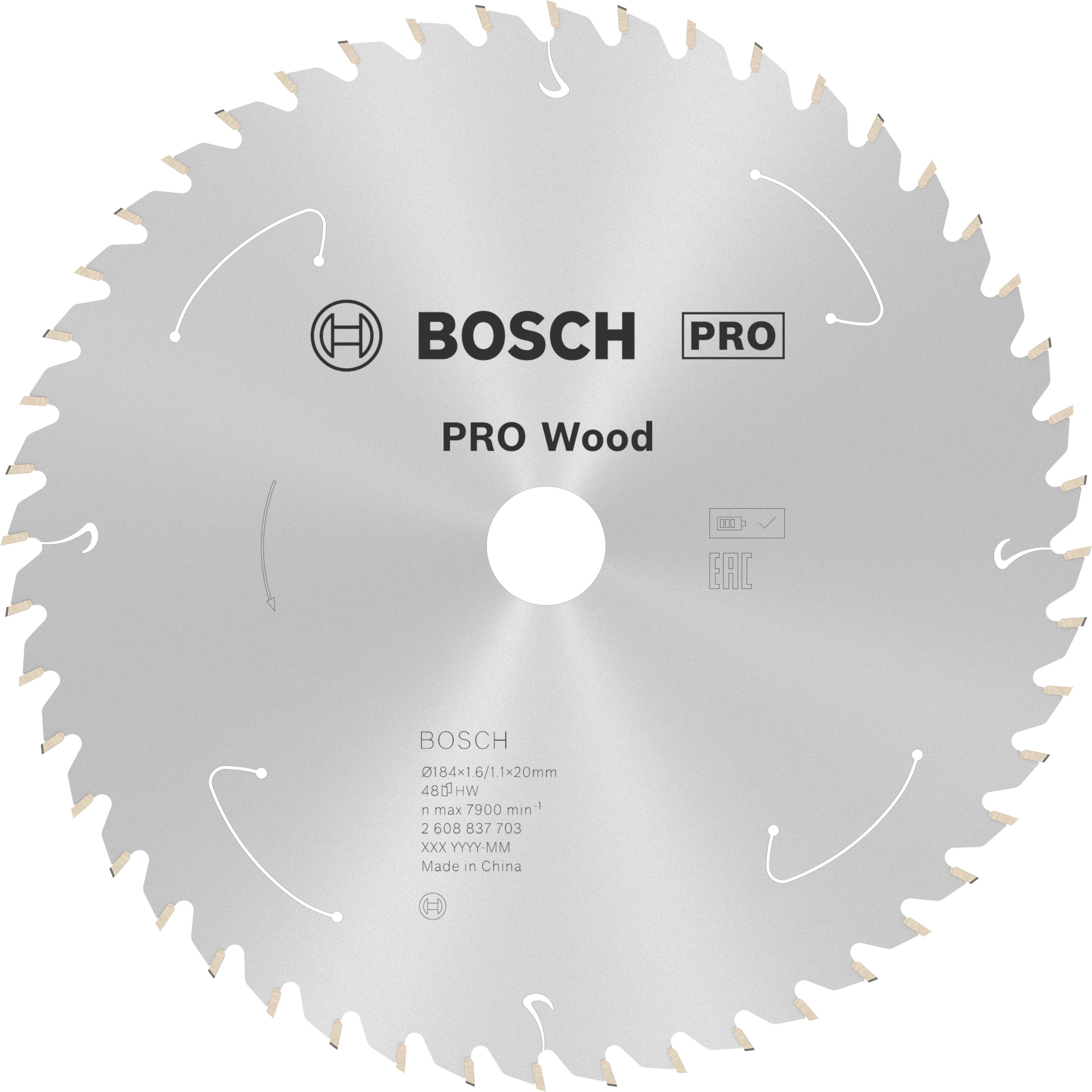 Bosch Accessoires Cirkelzaagblad St Wood 184X20X1.6/1.1X48T - 2608837703
