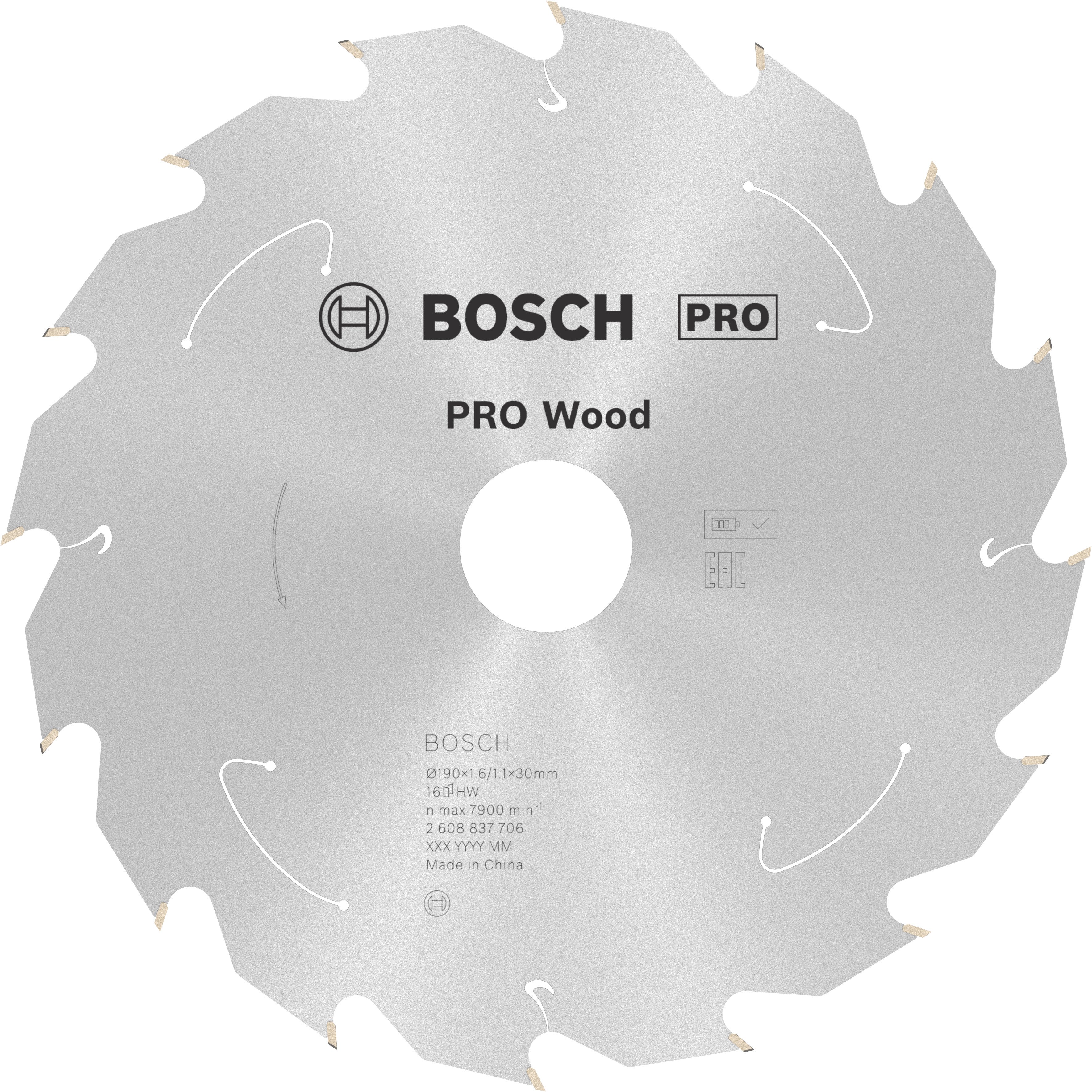 Bosch Accessoires Cirkelzaagblad St Wood 190X30/20X1.6/1.1X16T - 2608837706